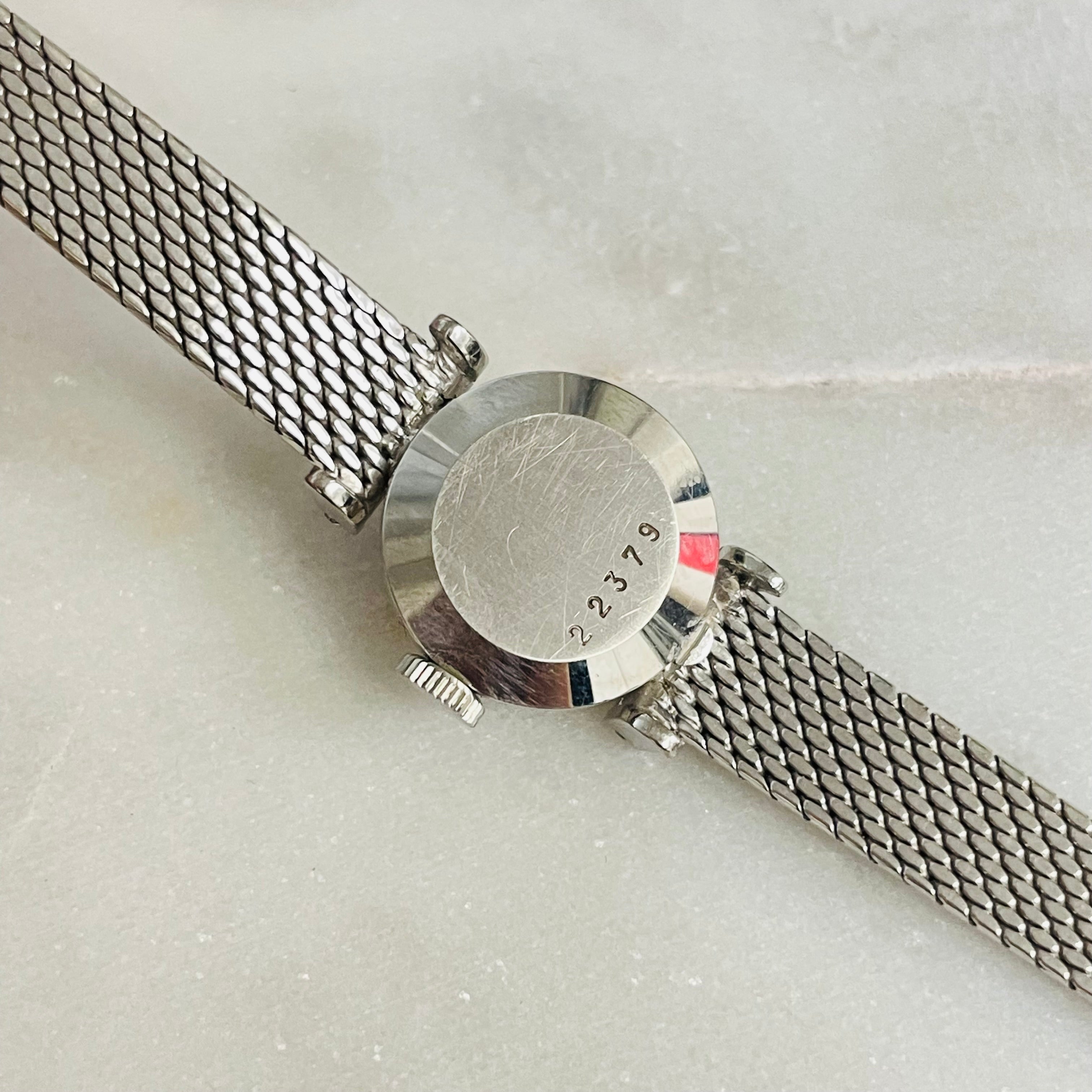 Bucherer Diamond 18K White Gold Vintage Ladies Wristwatch