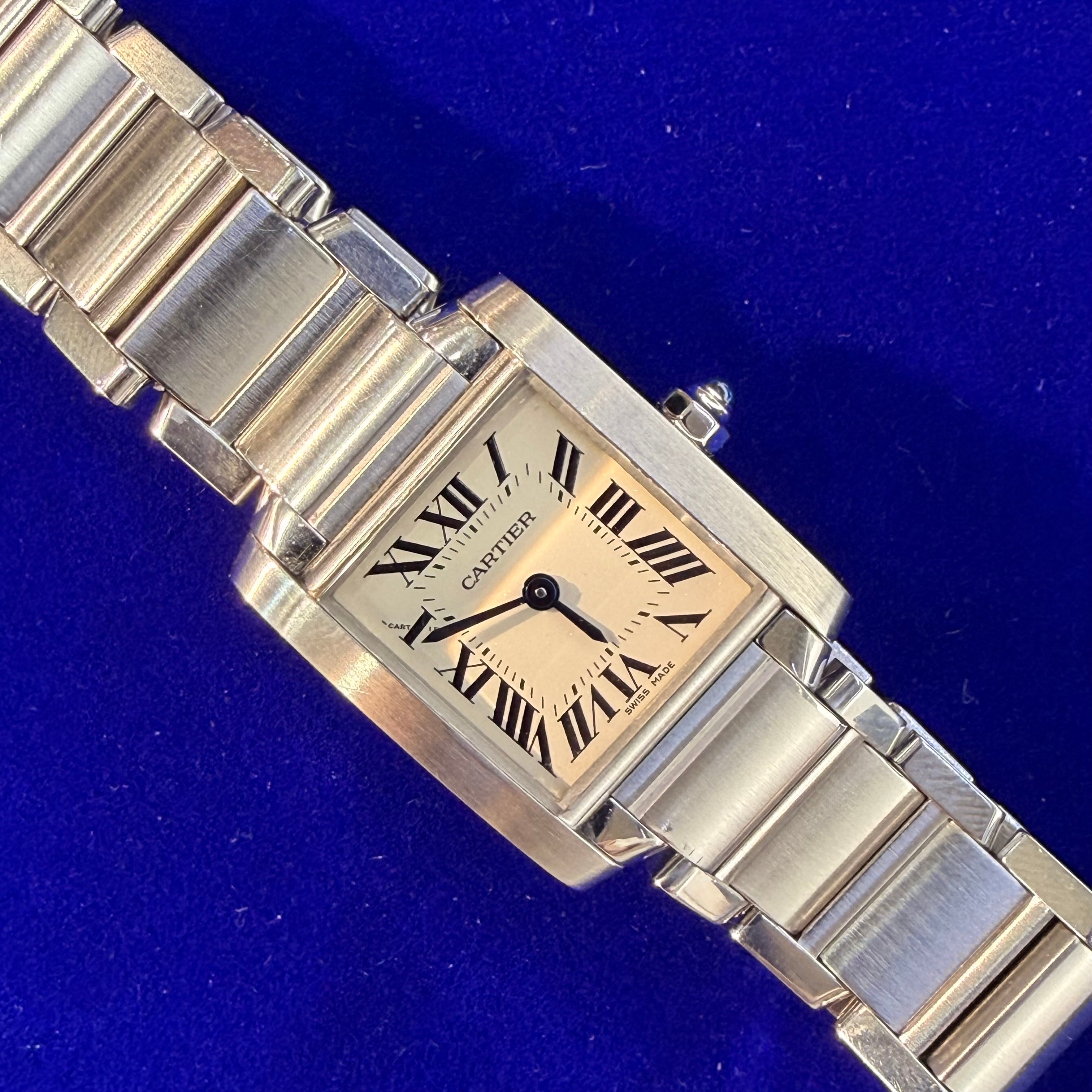 Small Tank Francaise Cartier Stainless Steel Watch 6.5"