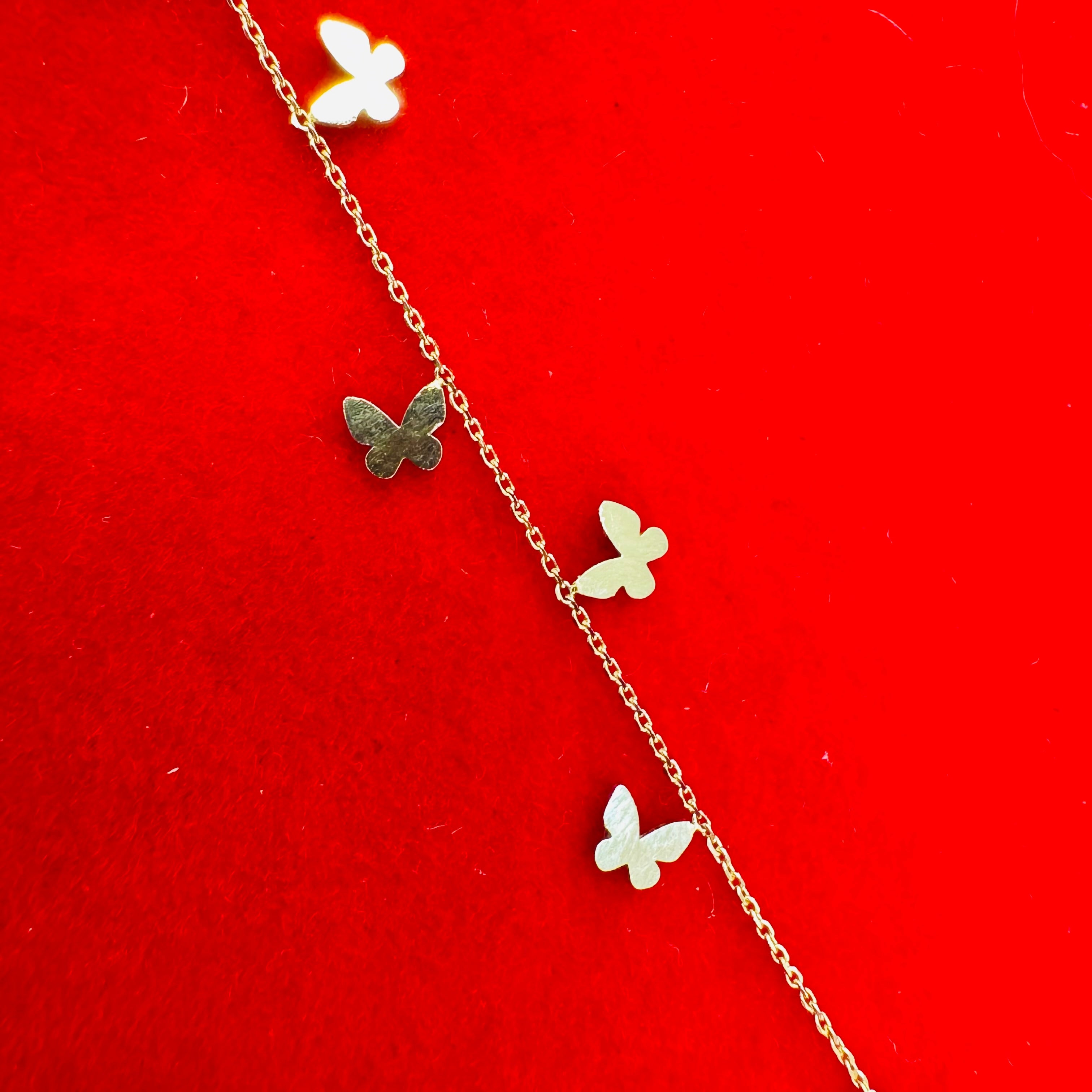 14K Yellow Gold Butterfly HandChain Bracelet