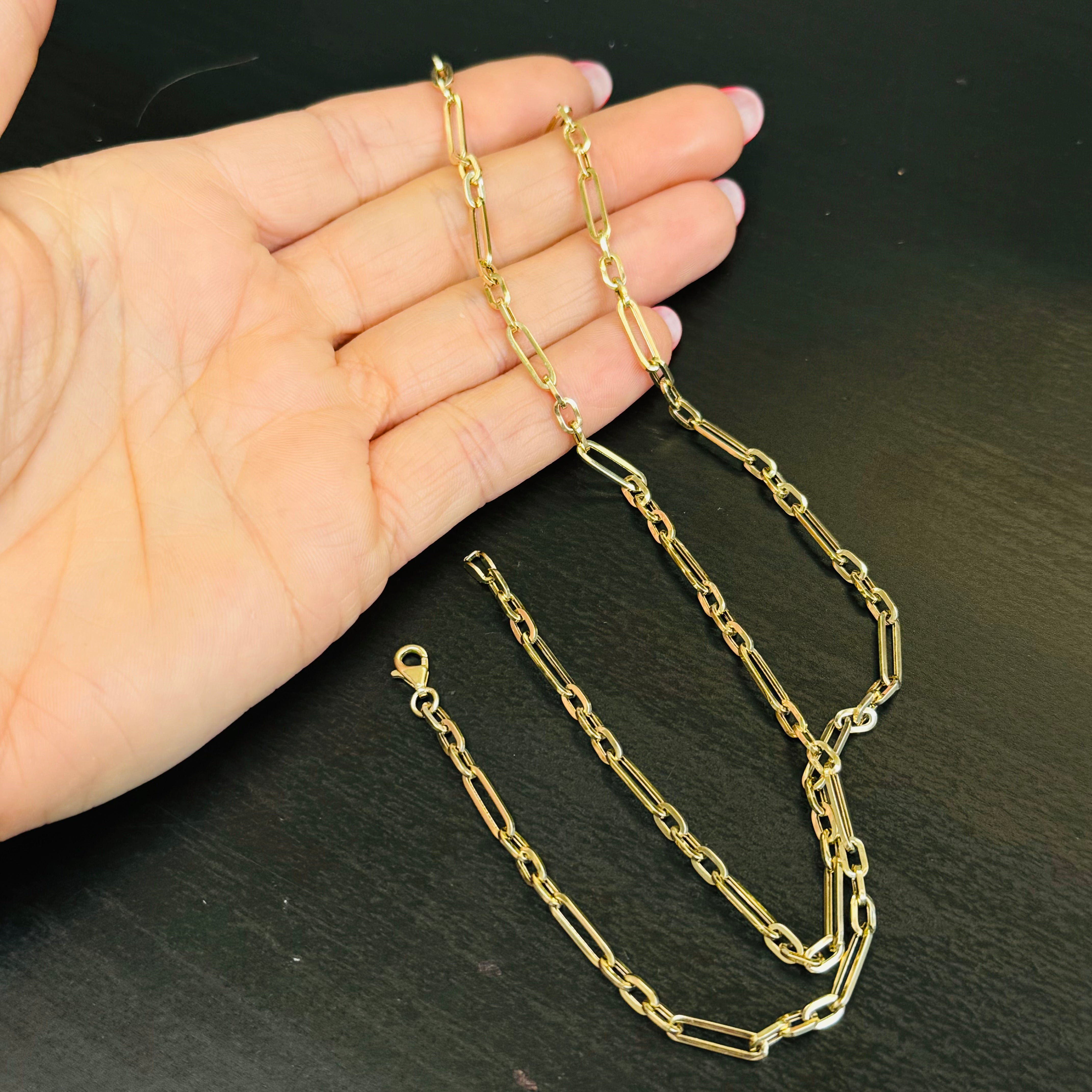 20” Multi Link Necklace 14K Yellow Gold 4mm