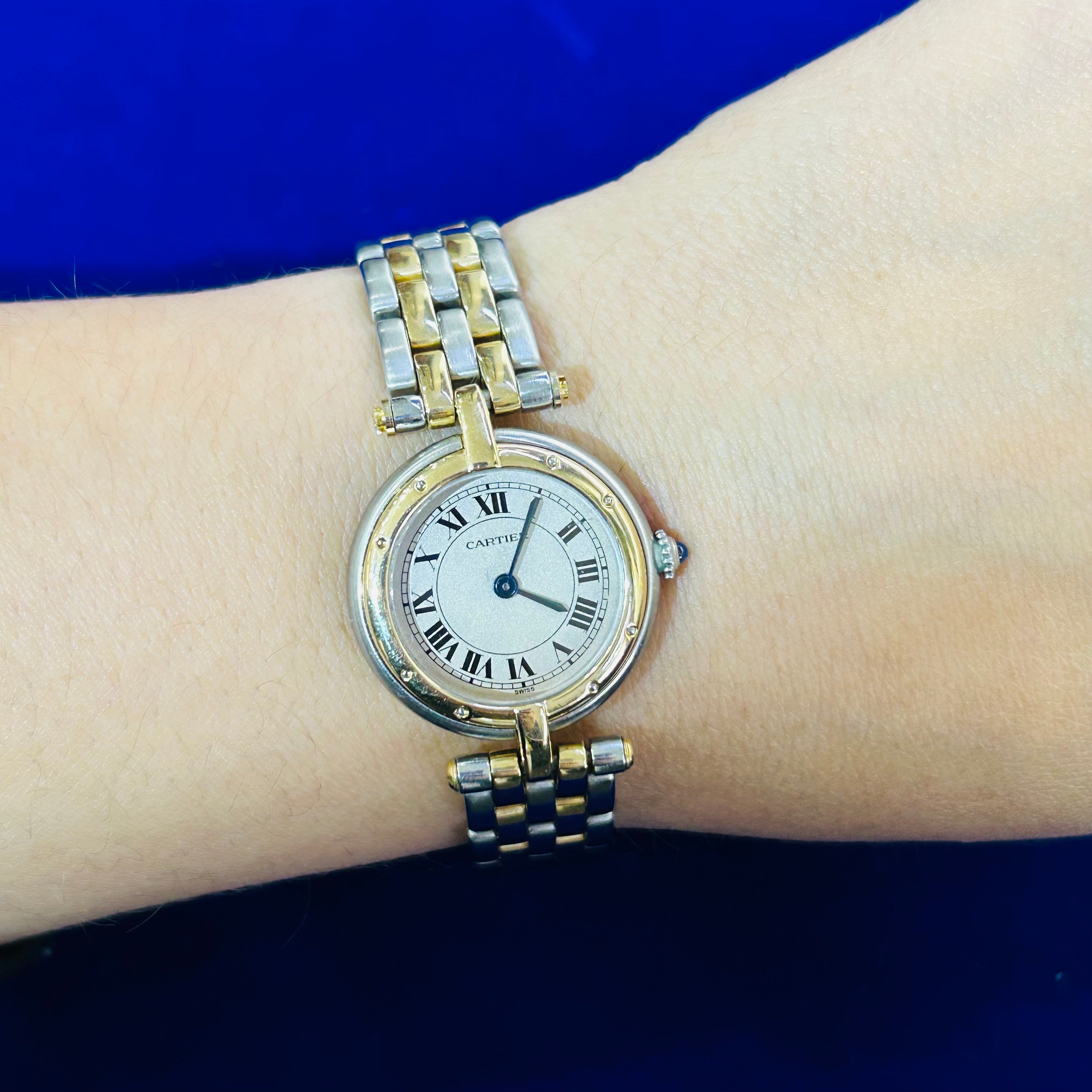 Cartier Vendome Small Two-Tone Quartz Watch (Two Row Gold ) 6.75”