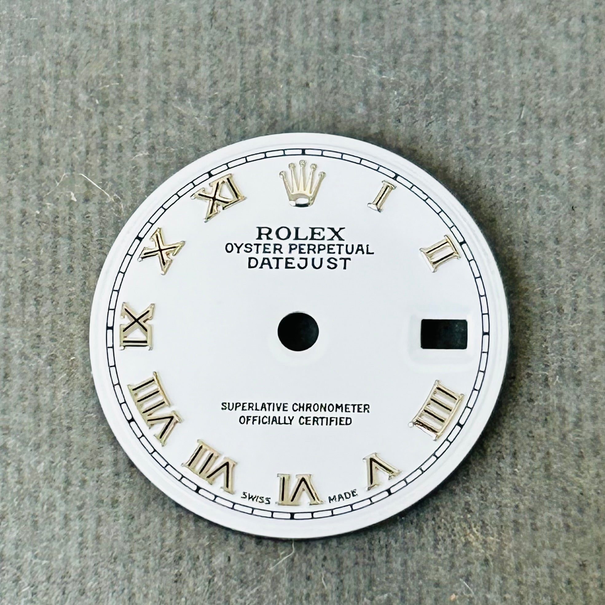 White Roman Numeral Dial for Stainless Steel 26mm Date Rolex