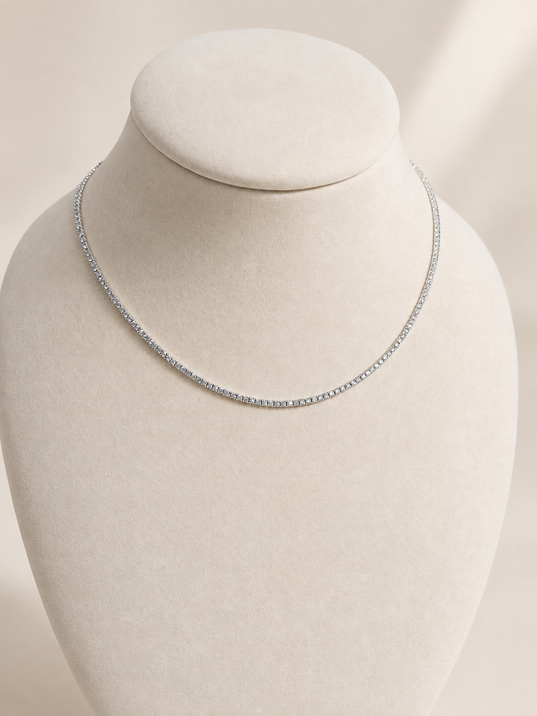 14K White gold Natural Diamond Tennis Necklace 5.5CTW 18”