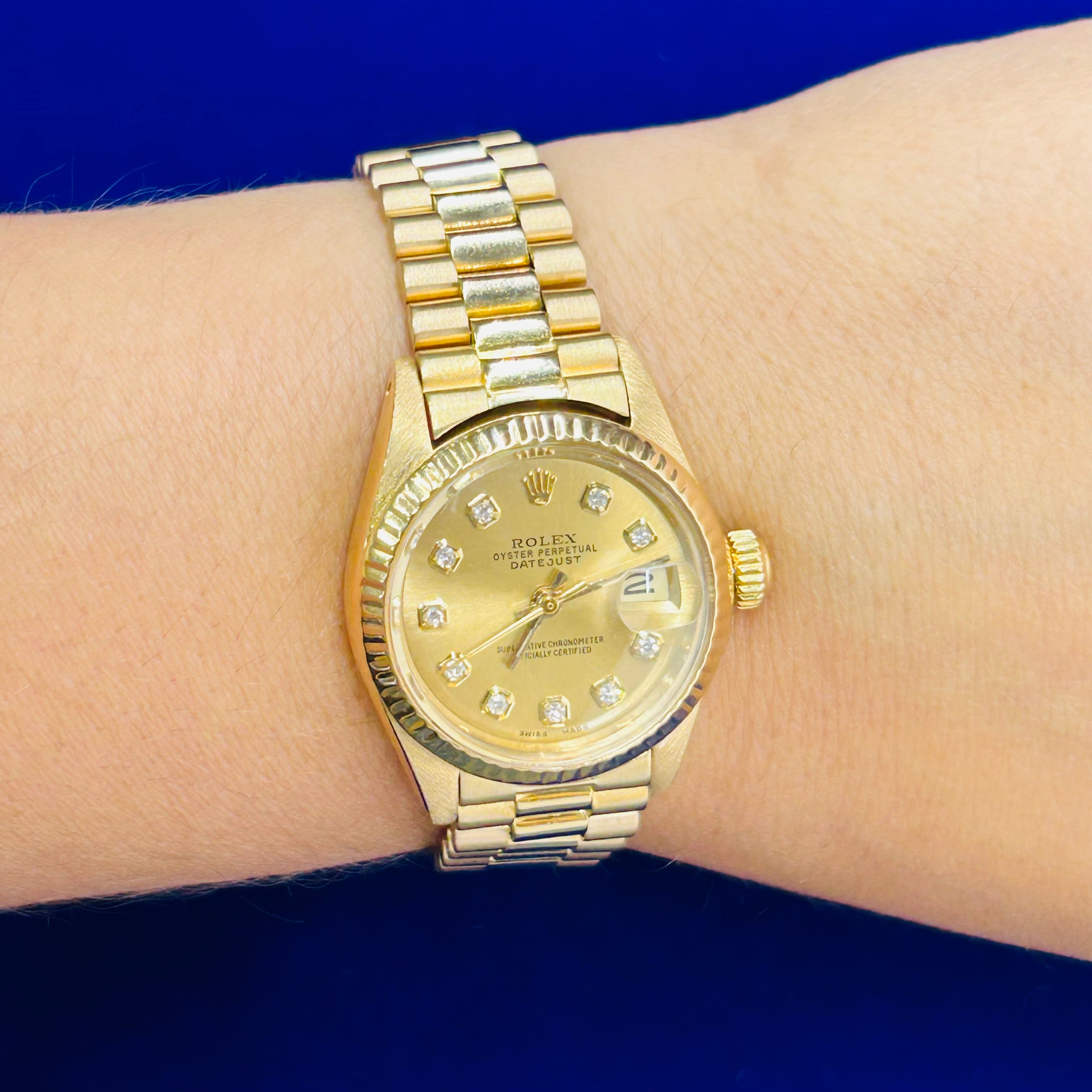Vintage 18K Yellow Gold 26MM Oyster Jubilee Perpetual Datejust Rolex Watch