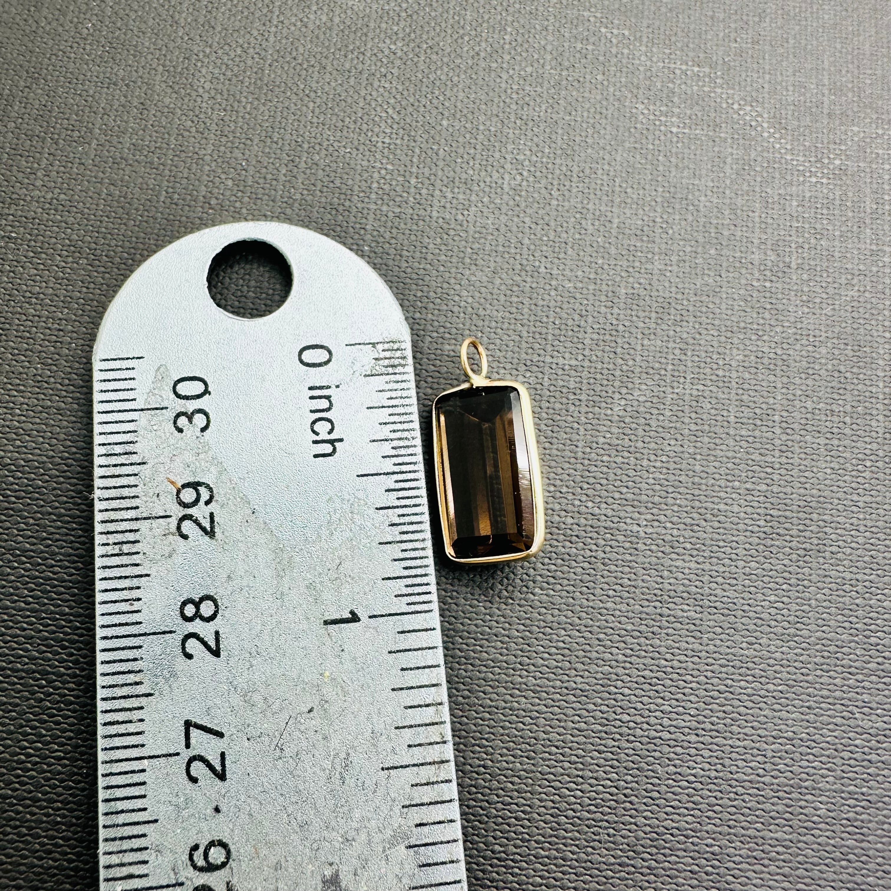 Big Nice! Smokey Quartz 14K Yellow Gold Pendant Charm