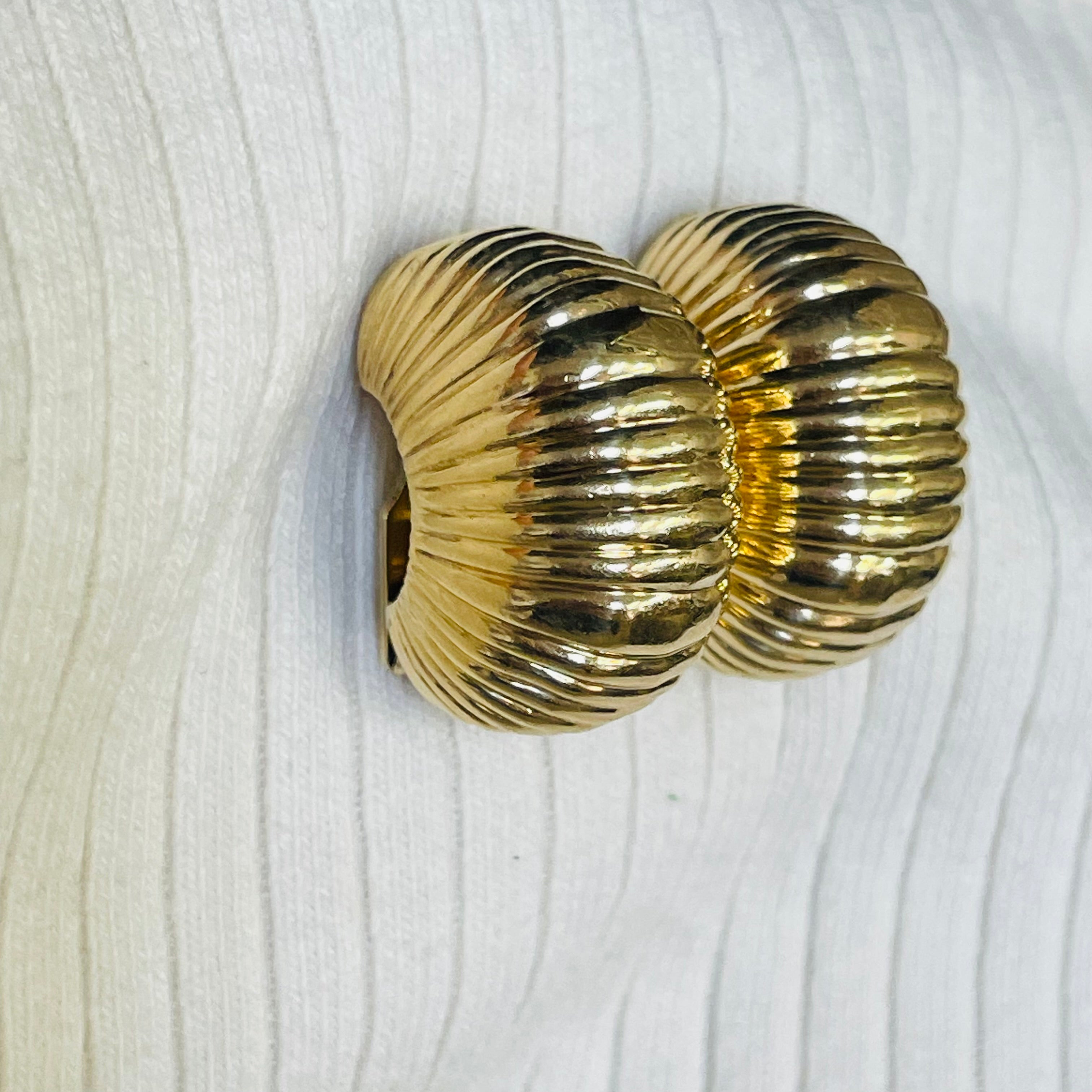 Gorgeous Cartier Puffy Tubogas 14K Yellow Gold Earrings