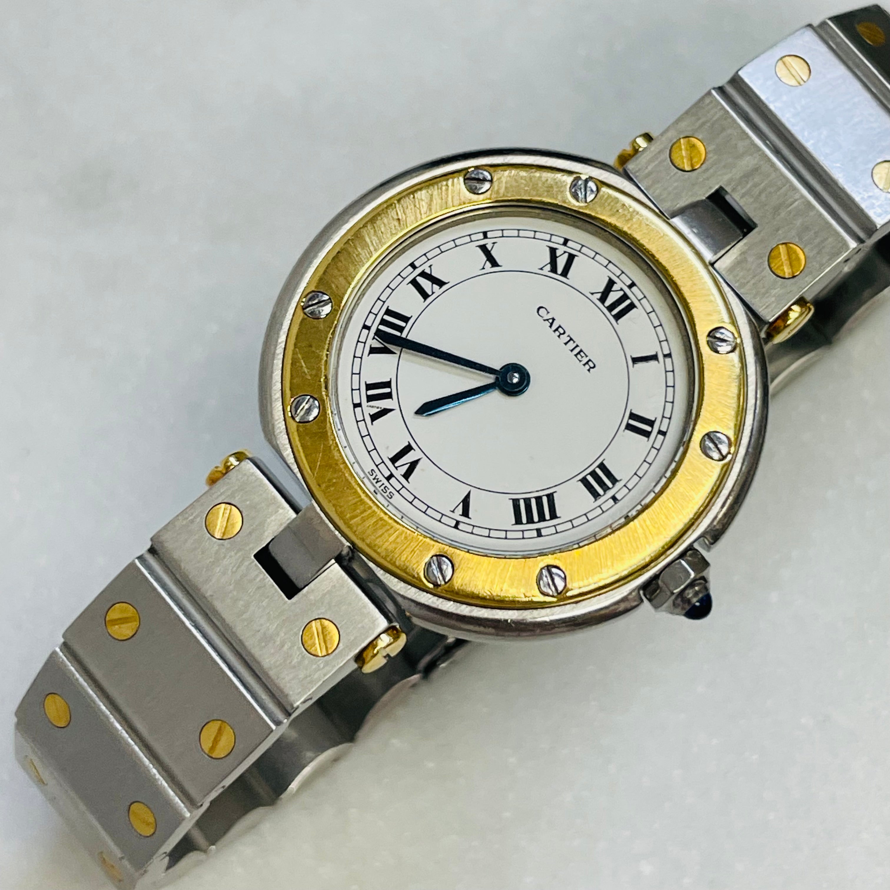 Cartier Panther Santos Vendome Stainless Steel and 18K Yellow Gold Watch