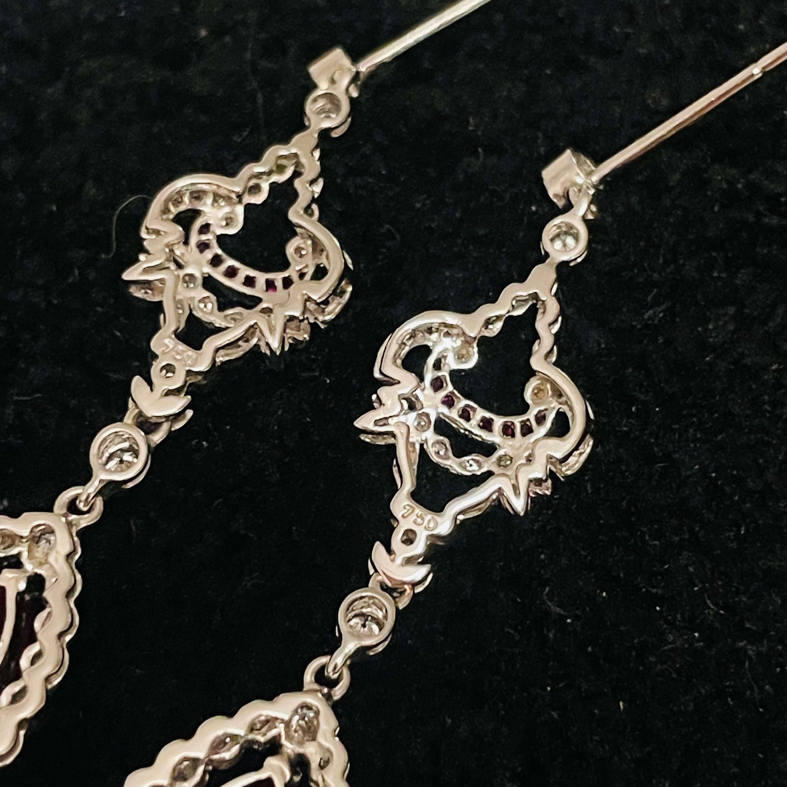 Amazing GIA Certified Burma Ruby Pear Drop Earrings 18K White Gold