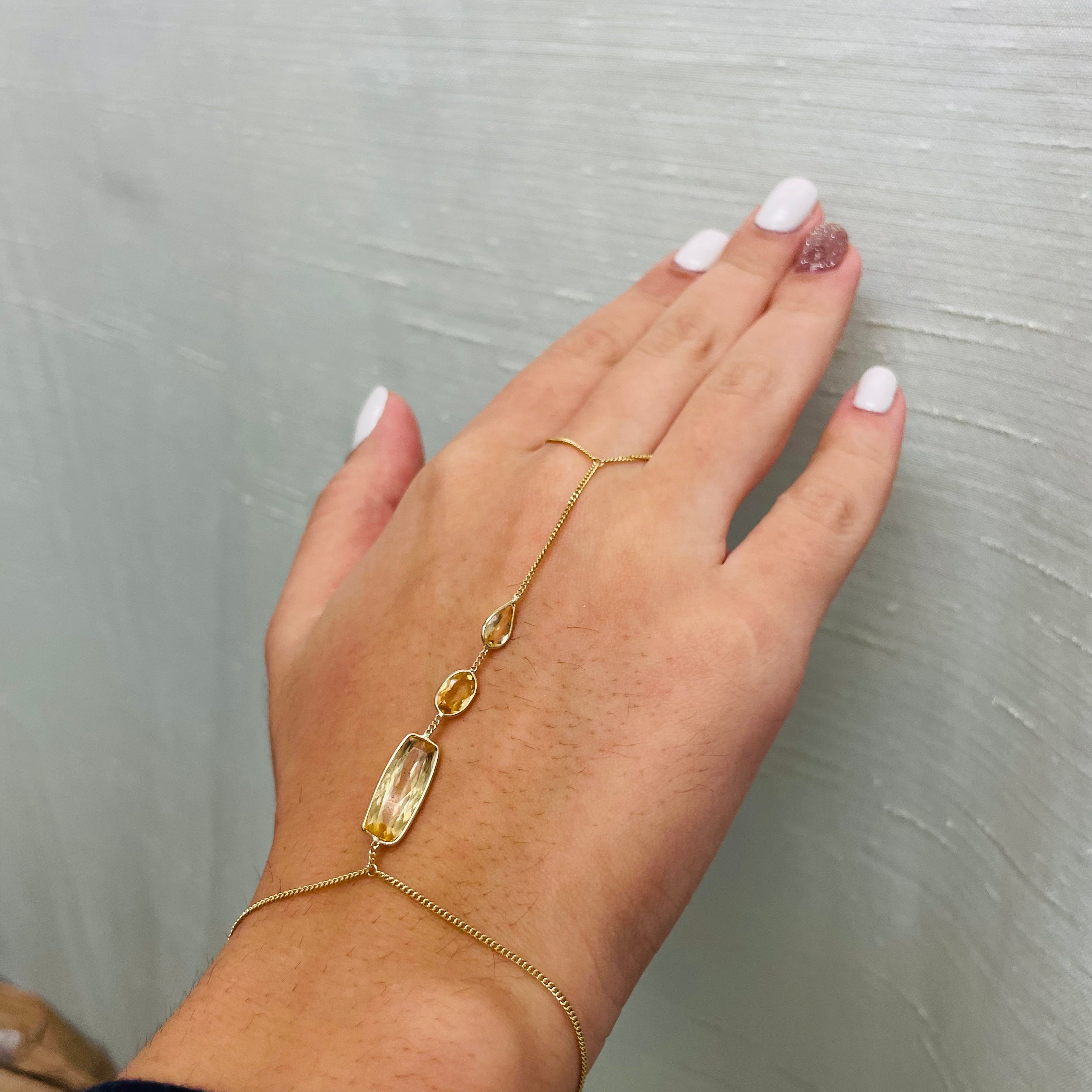 Imperial Topaz 3 Stone HandChain