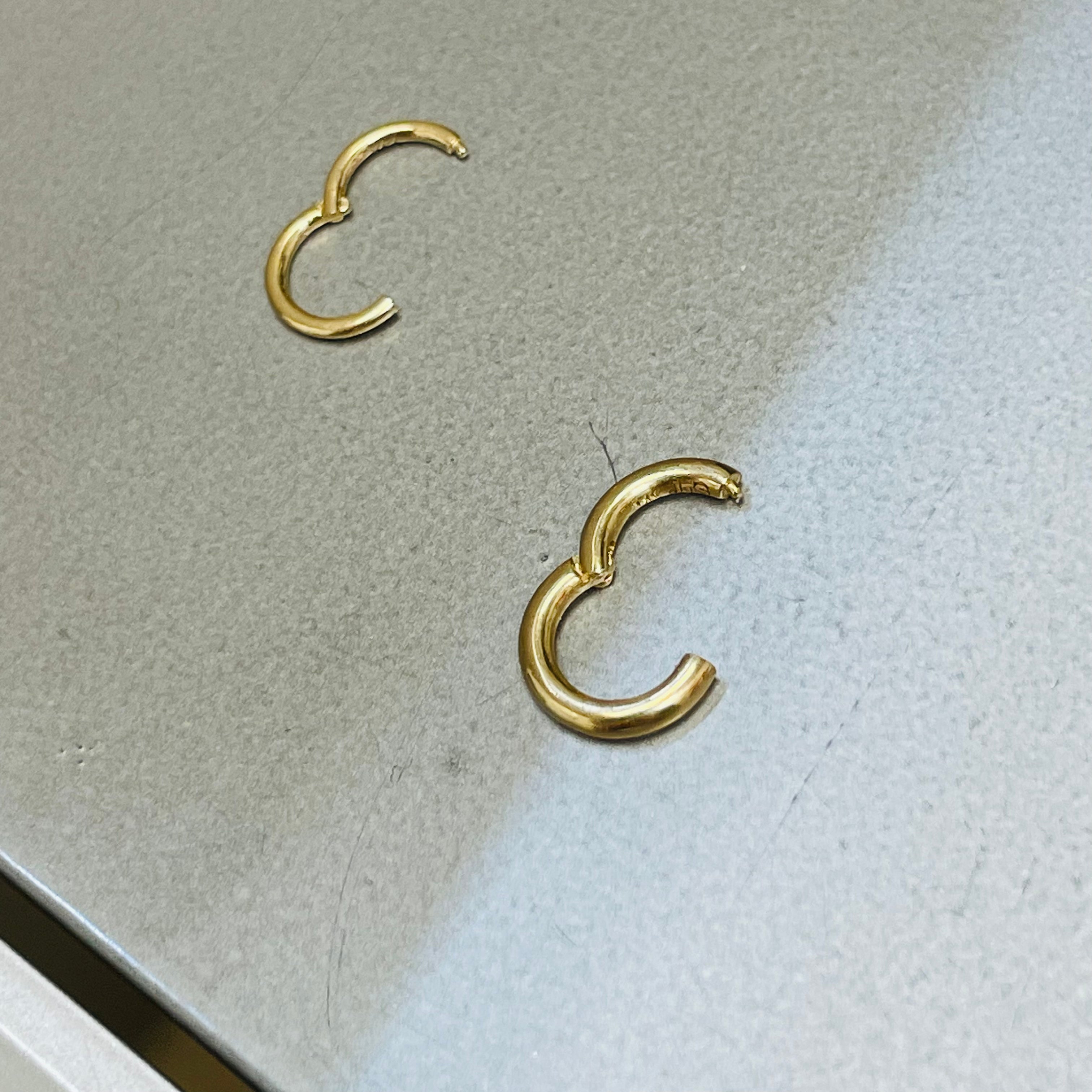 Solid 14K Gold Round 8mm 1mm Thick Connector Clasp