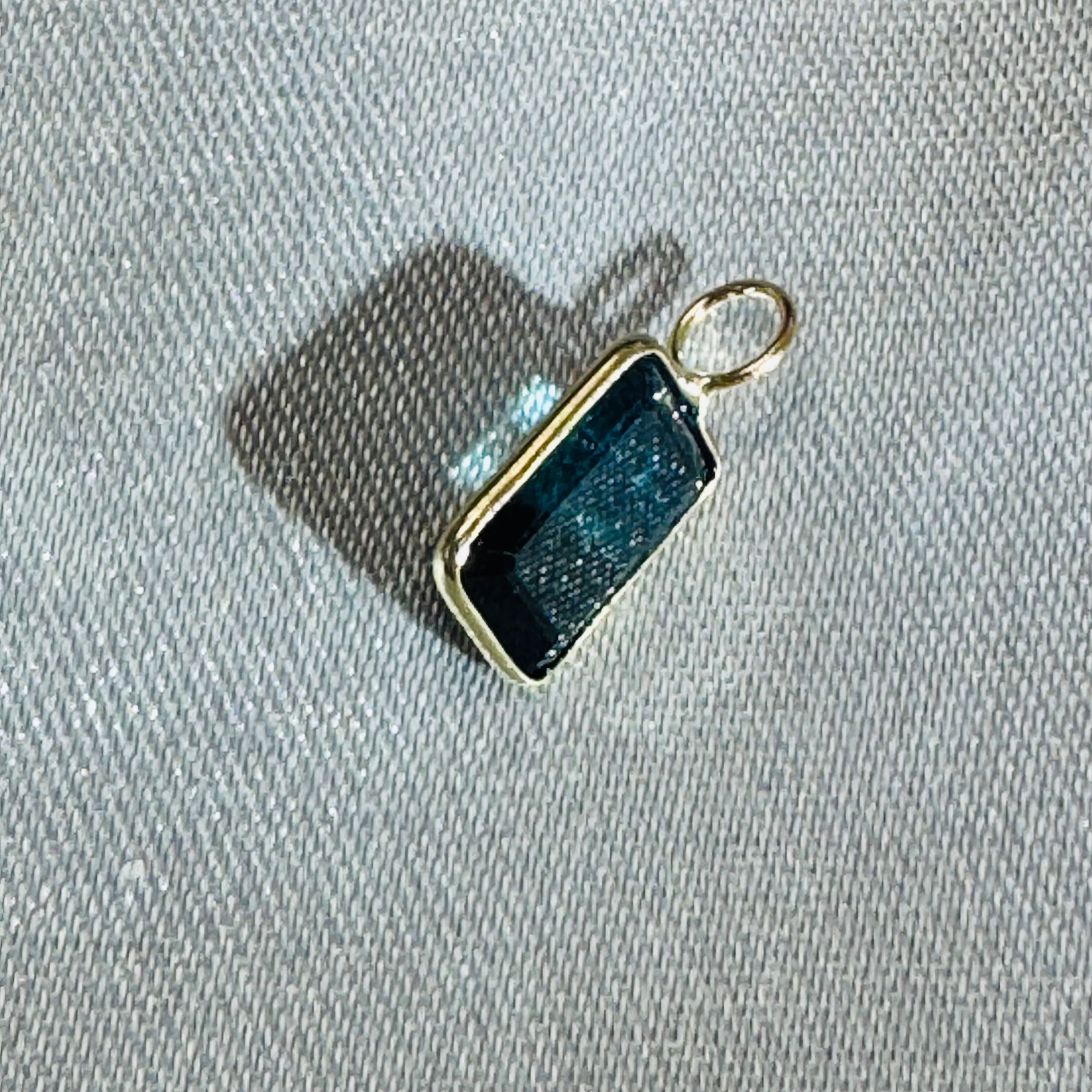 Bi Color Tourmaline Pendant 14K Yellow Gold