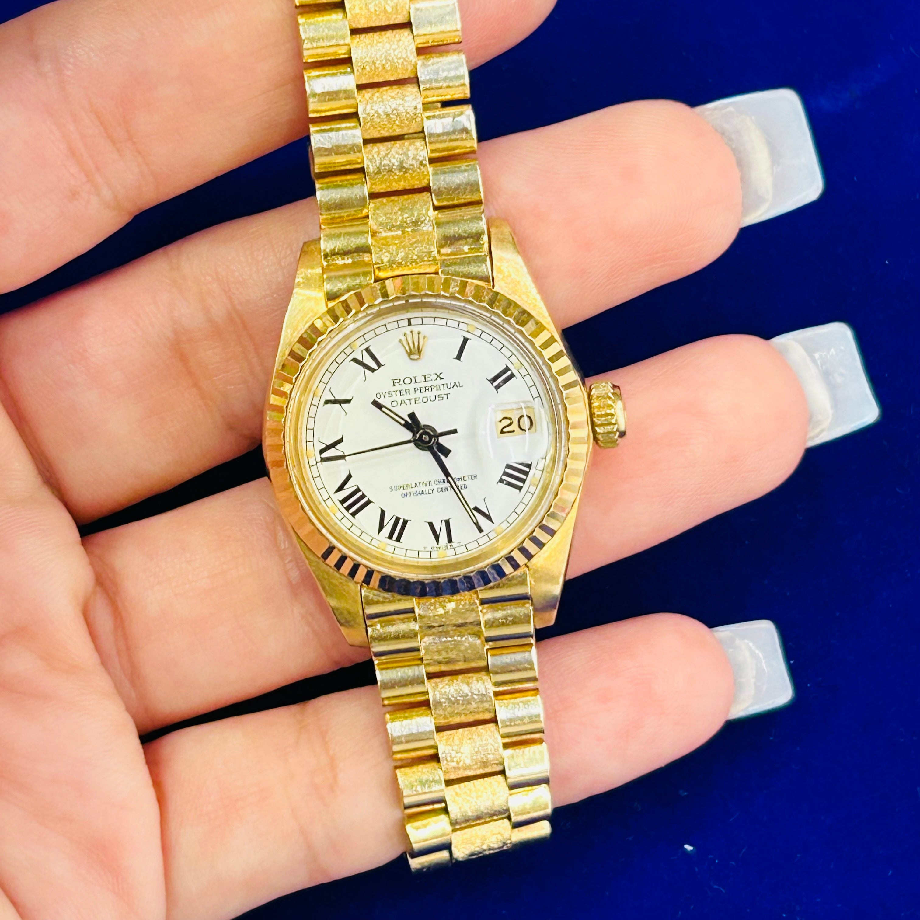 Vintage 18K Yellow Gold 26MM Oyster Jubilee Perpetual Datejust Rolex Watch Year 1983