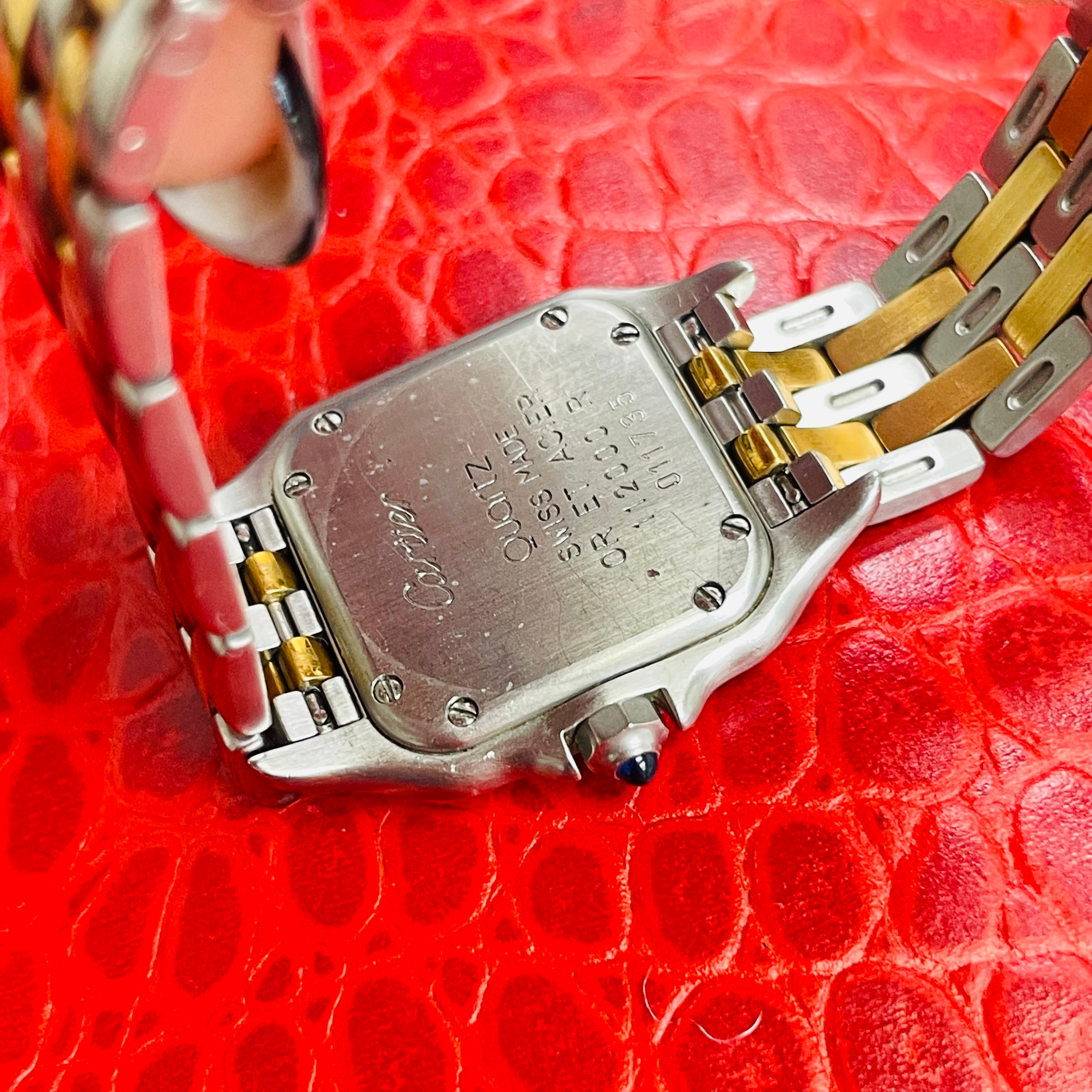 Cartier Panthere Two Tone 2 Row Stainless Steel and 18K Yellow Gold Watch