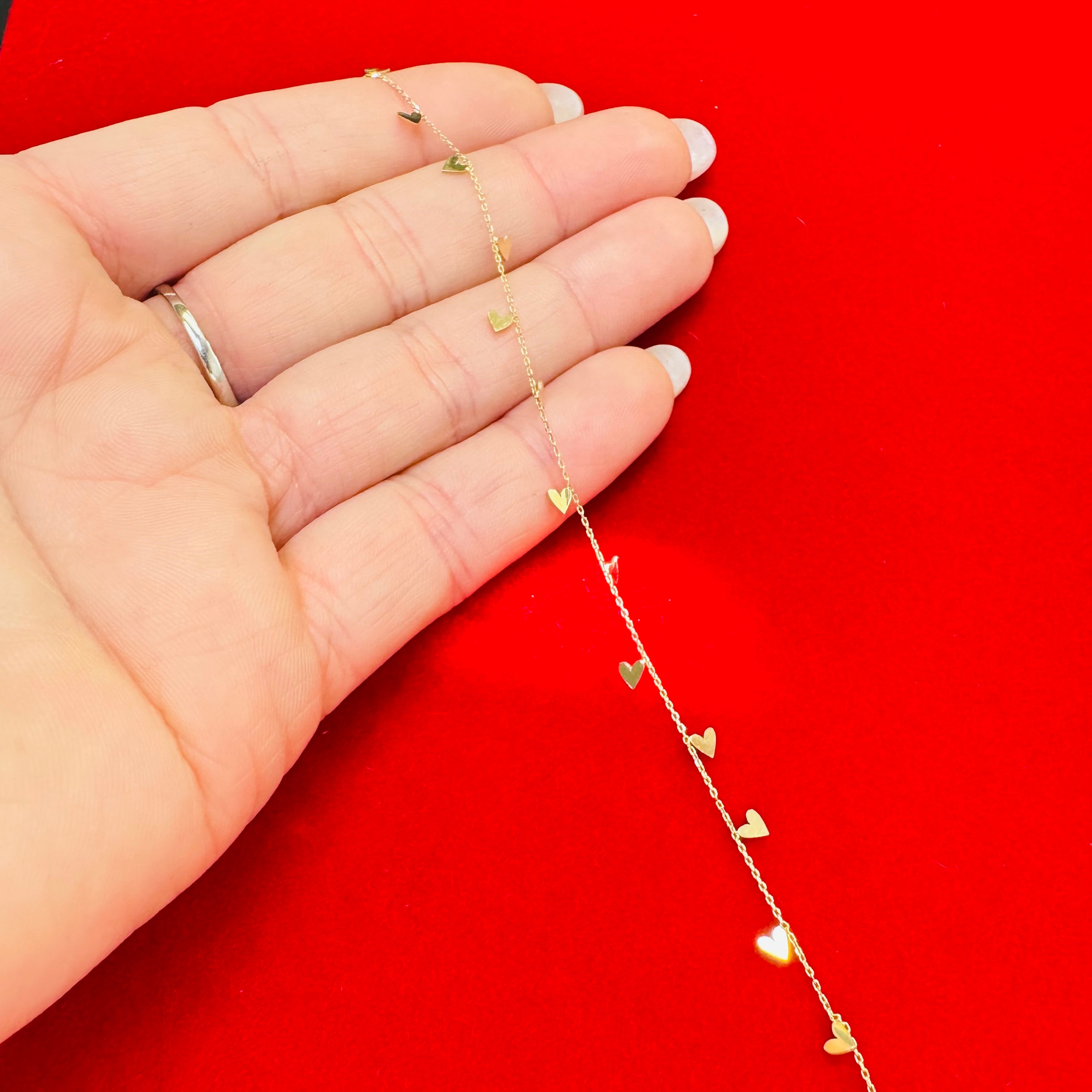 14K Yellow Gold Heart Bracelet