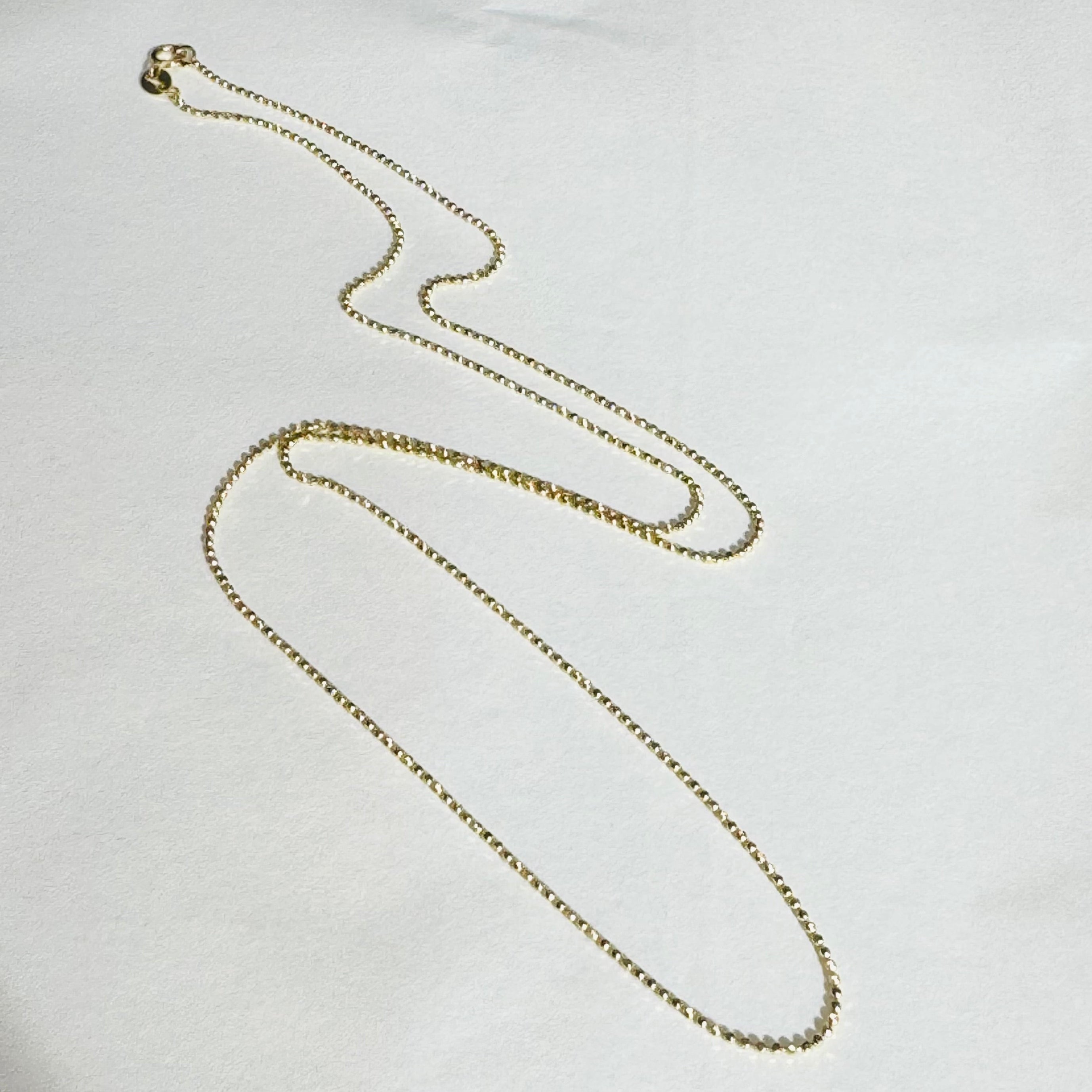 20” 1mm Solid 14K Yellow Gold Ball Chain Necklace