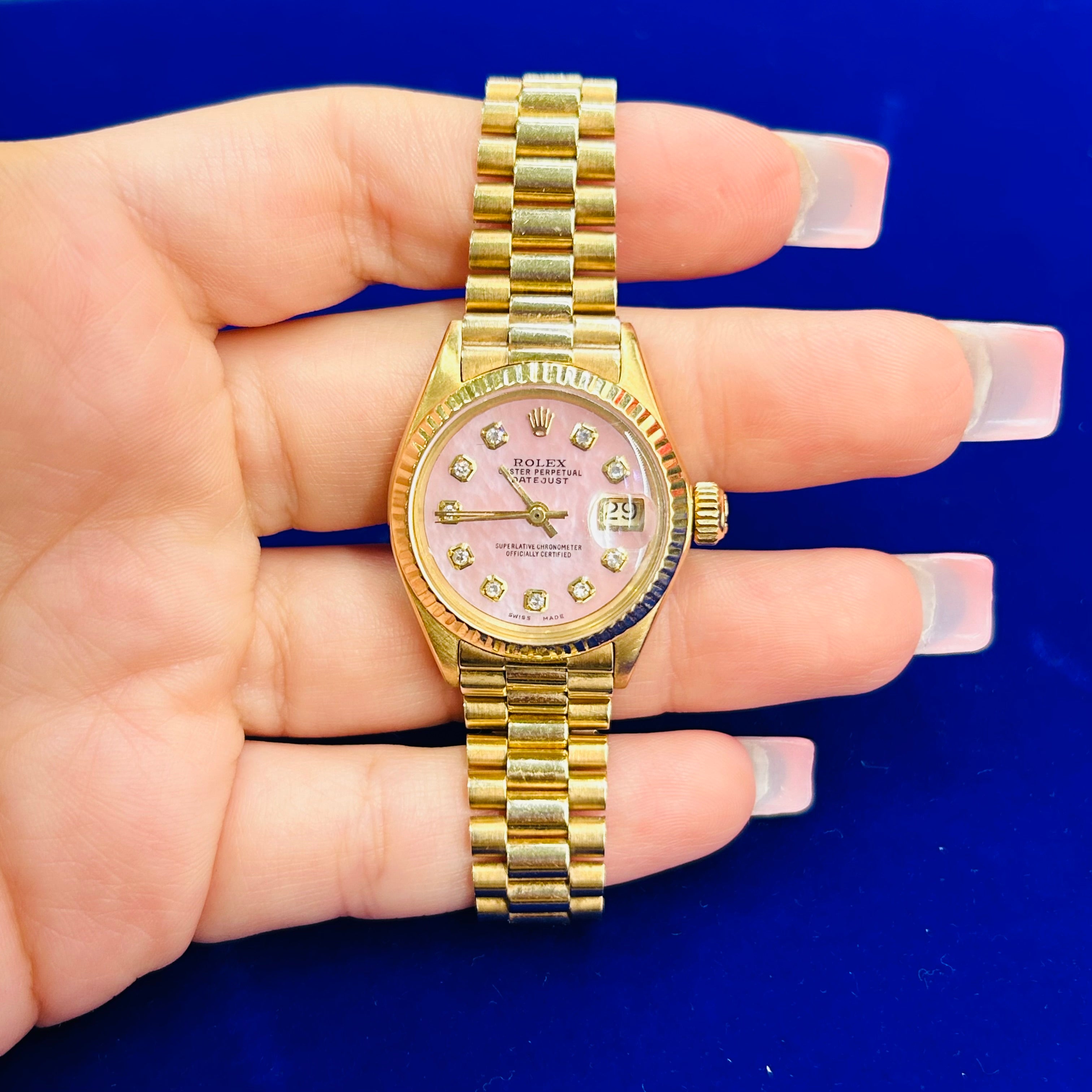Vintage 18K Yellow Gold 26MM Oyster Jubilee Perpetual Datejust Rolex Watch