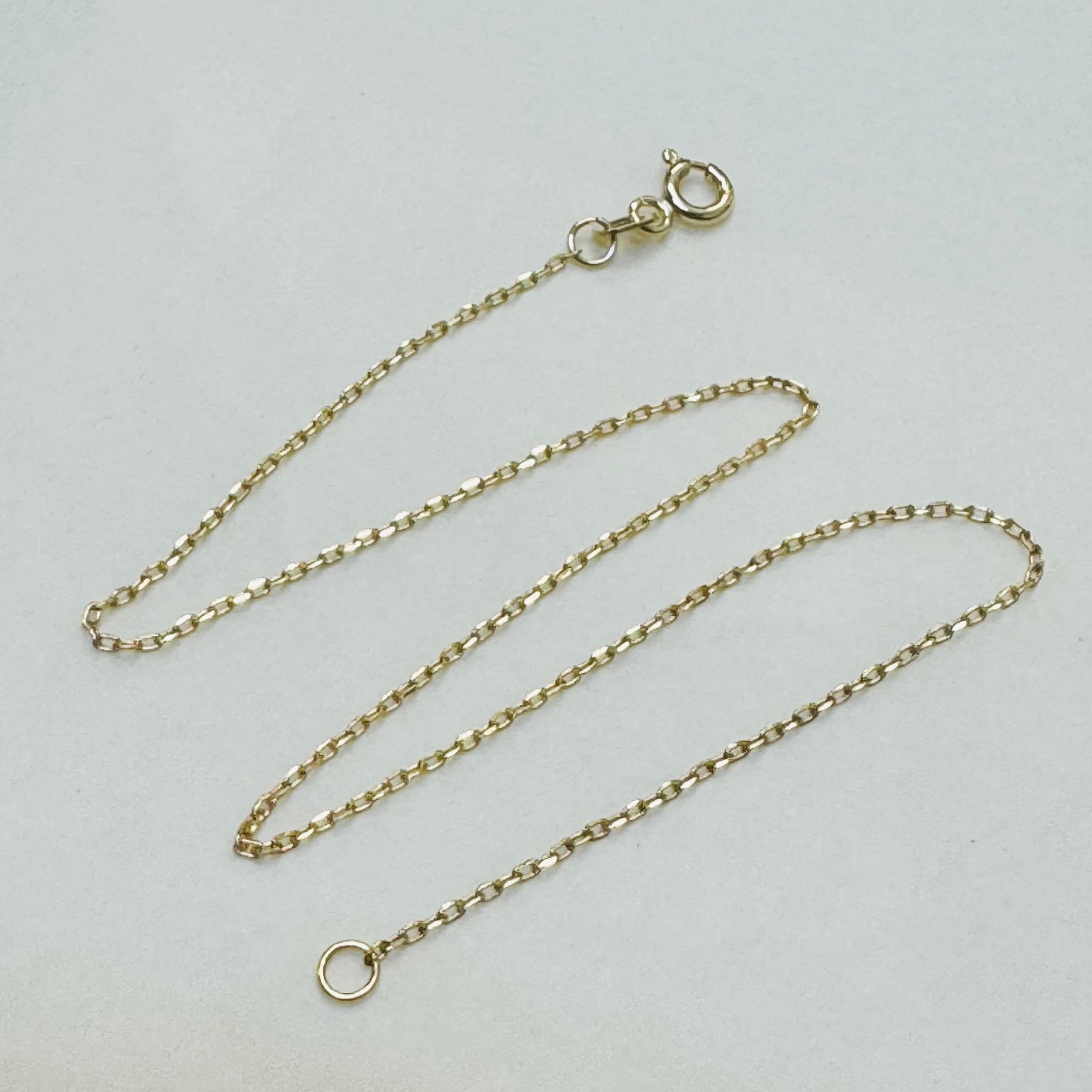 10K Yellow Gold Cable Chain Anklet 1mm 10”