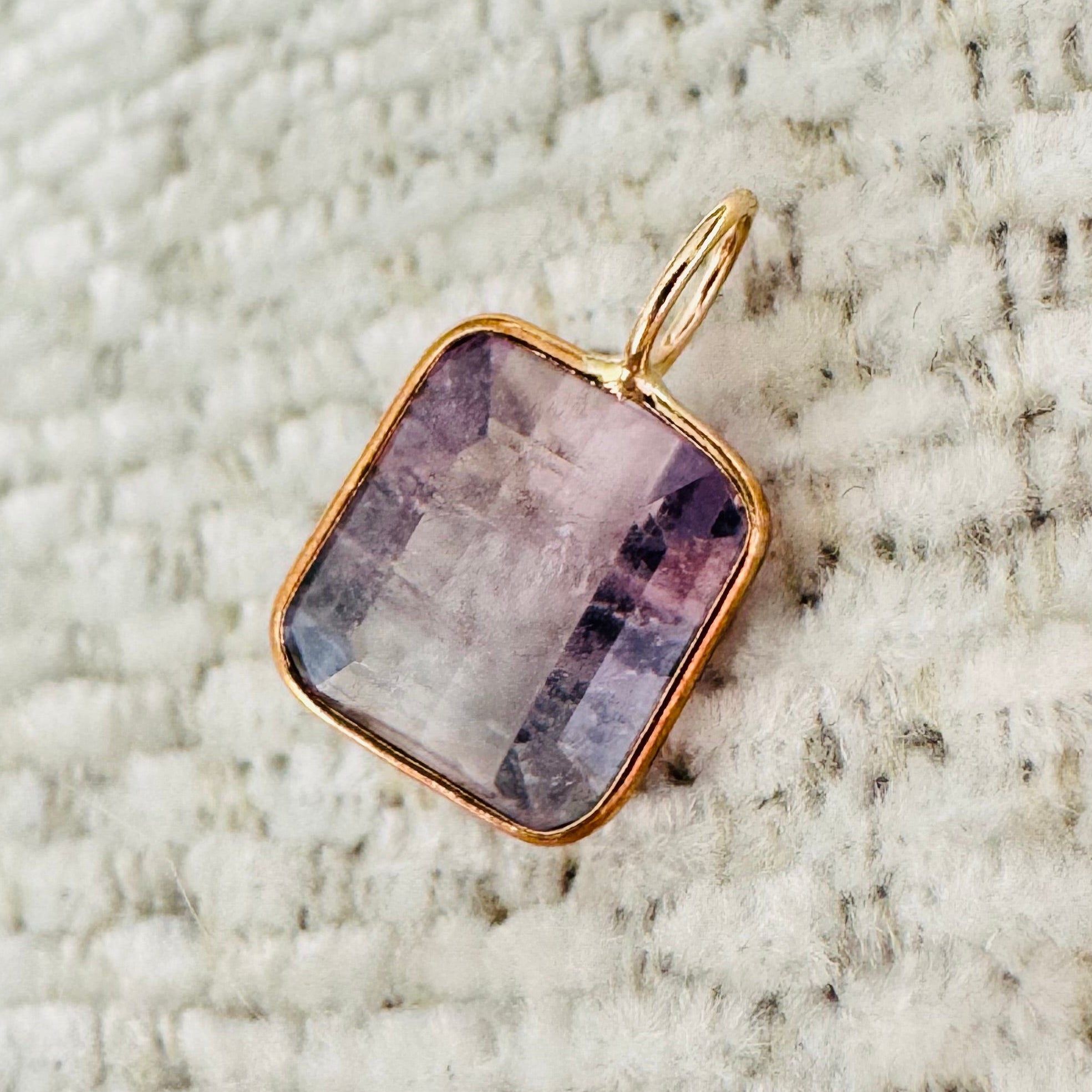 Bi Color Tourmaline 14K Yellow Gold Charm Pendant