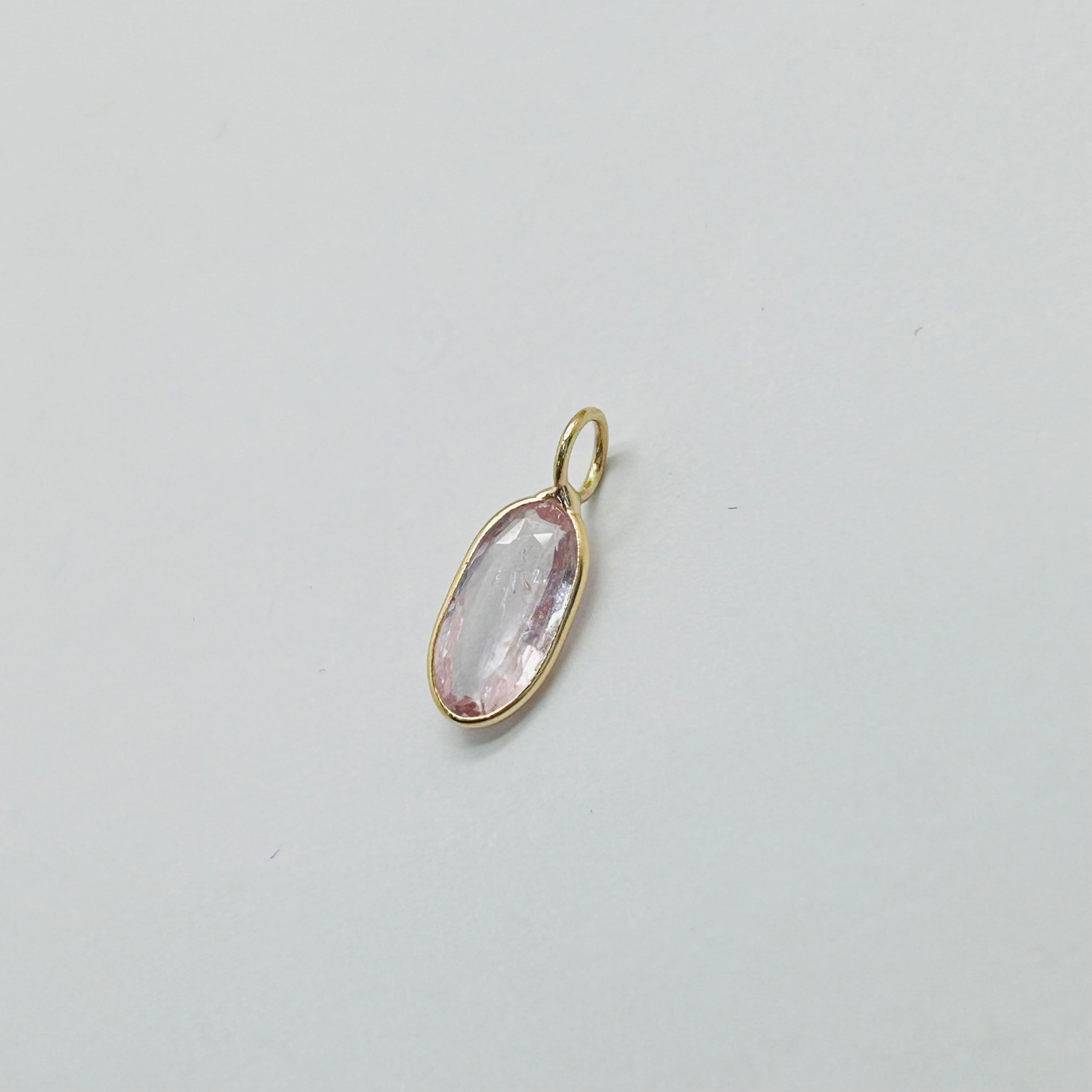 Pretty Pink Imperial Topaz and Solid 14K yellow Gold Gemstone Pendant