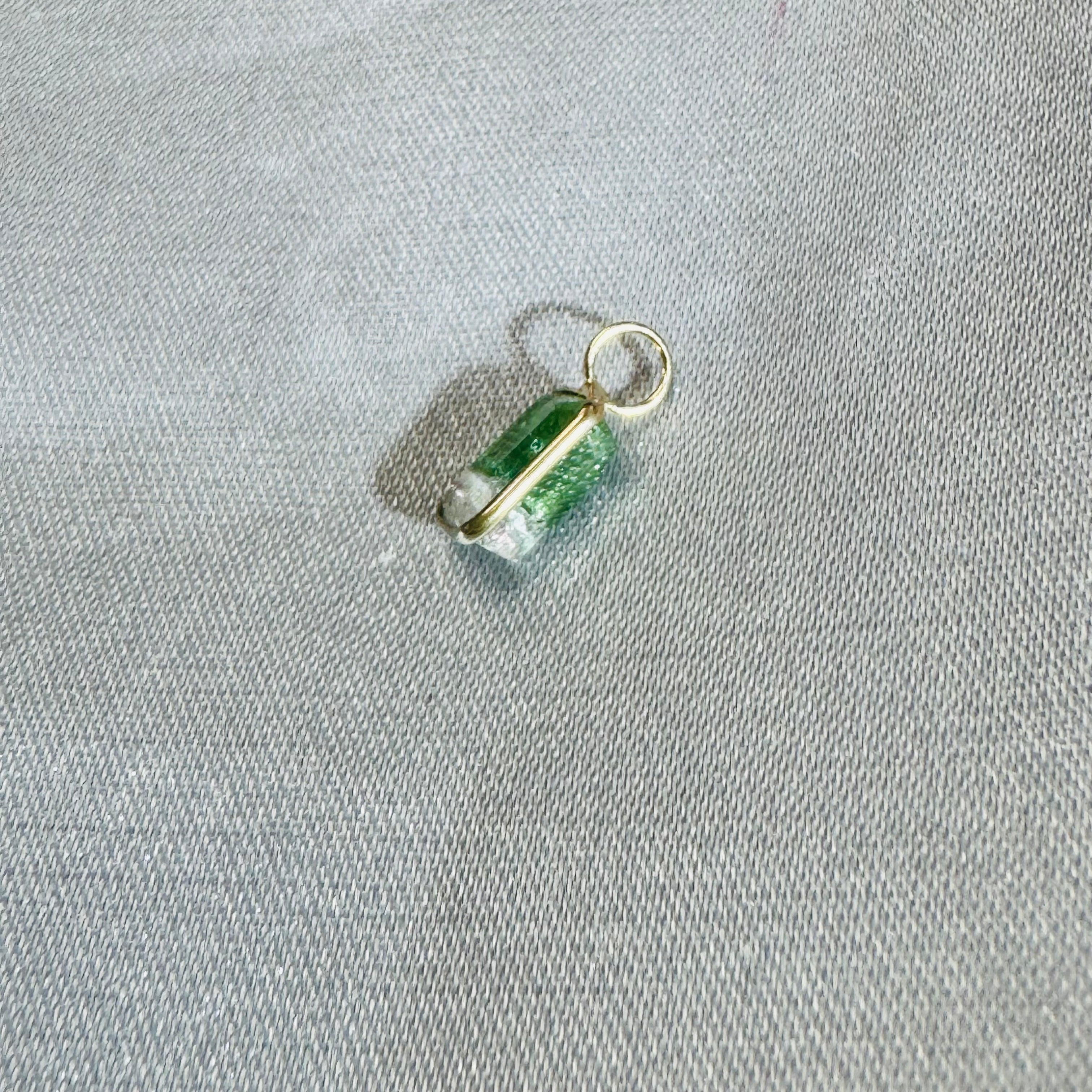 Bi Color Tourmaline Pendant 14K Yellow Gold