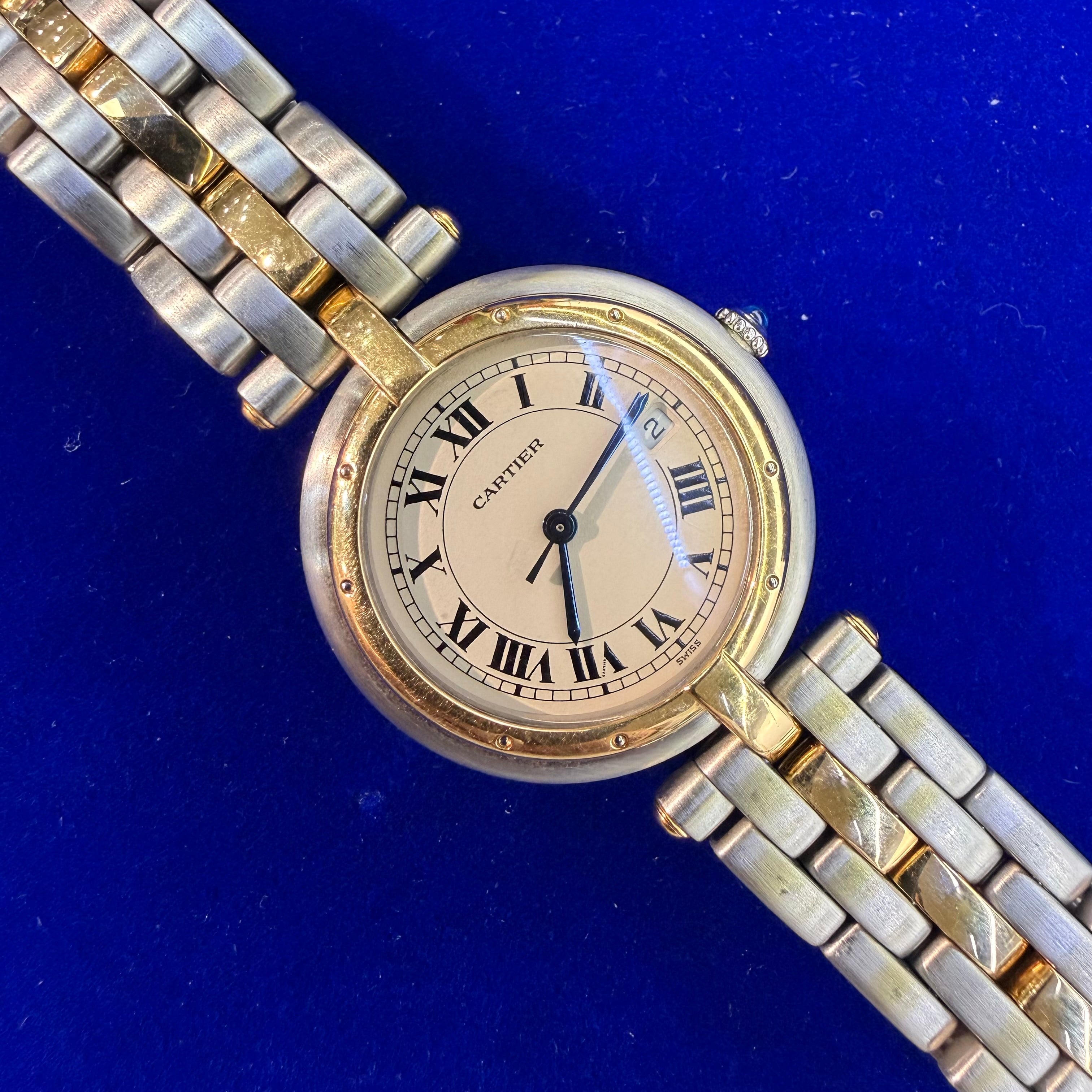 Cartier Vendome 30mm Two-Tone Quartz Watch Circa 1990' 6.25"