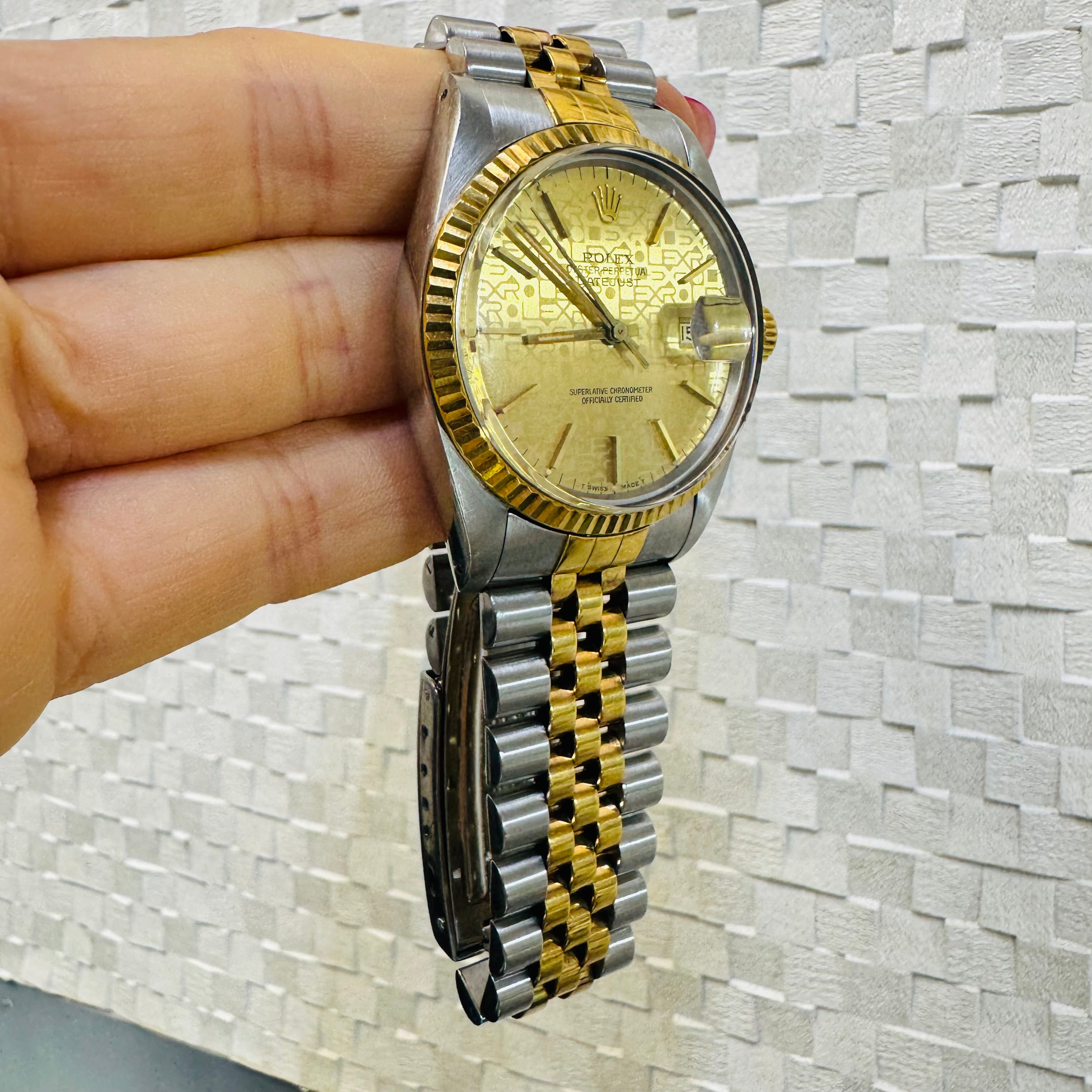 36MM 18K SS Jubilee DateJust 16013 Anniversary Dial Rolex Watch