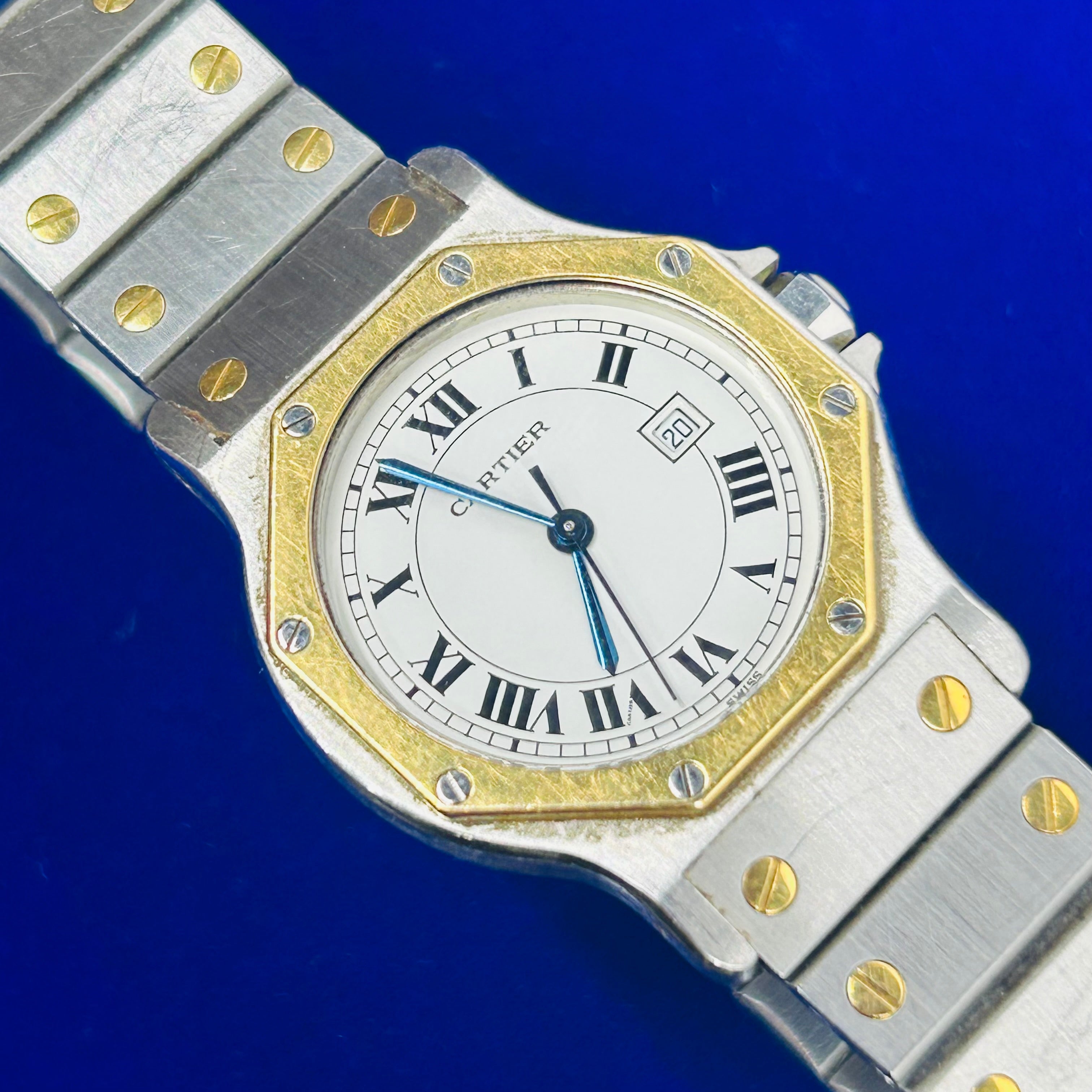 Cartier 18K Yellow Gold & Stainless Steel Octagon Satnos Automatic Wrist