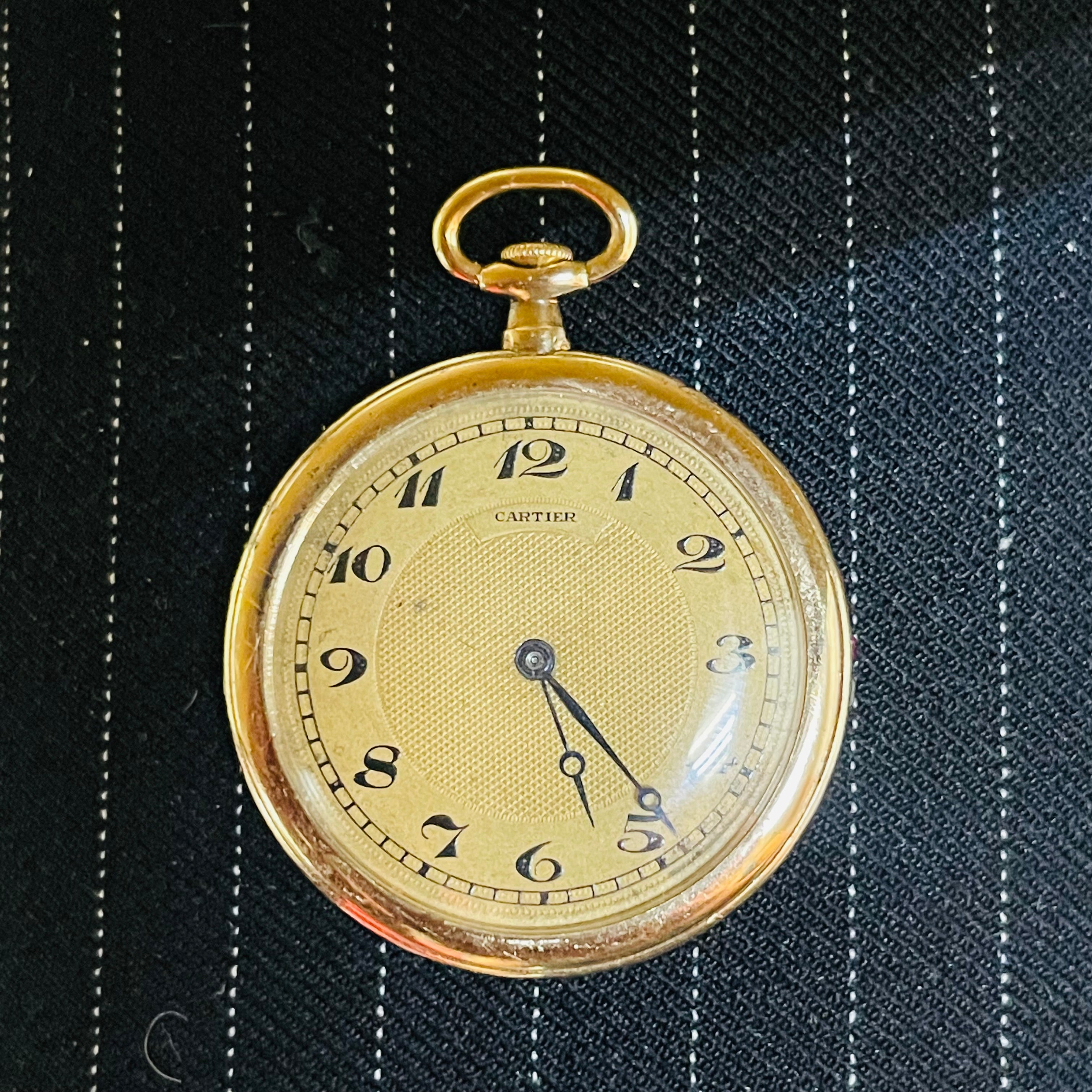 30mm Antique Cartier Ruby Pocket Watch