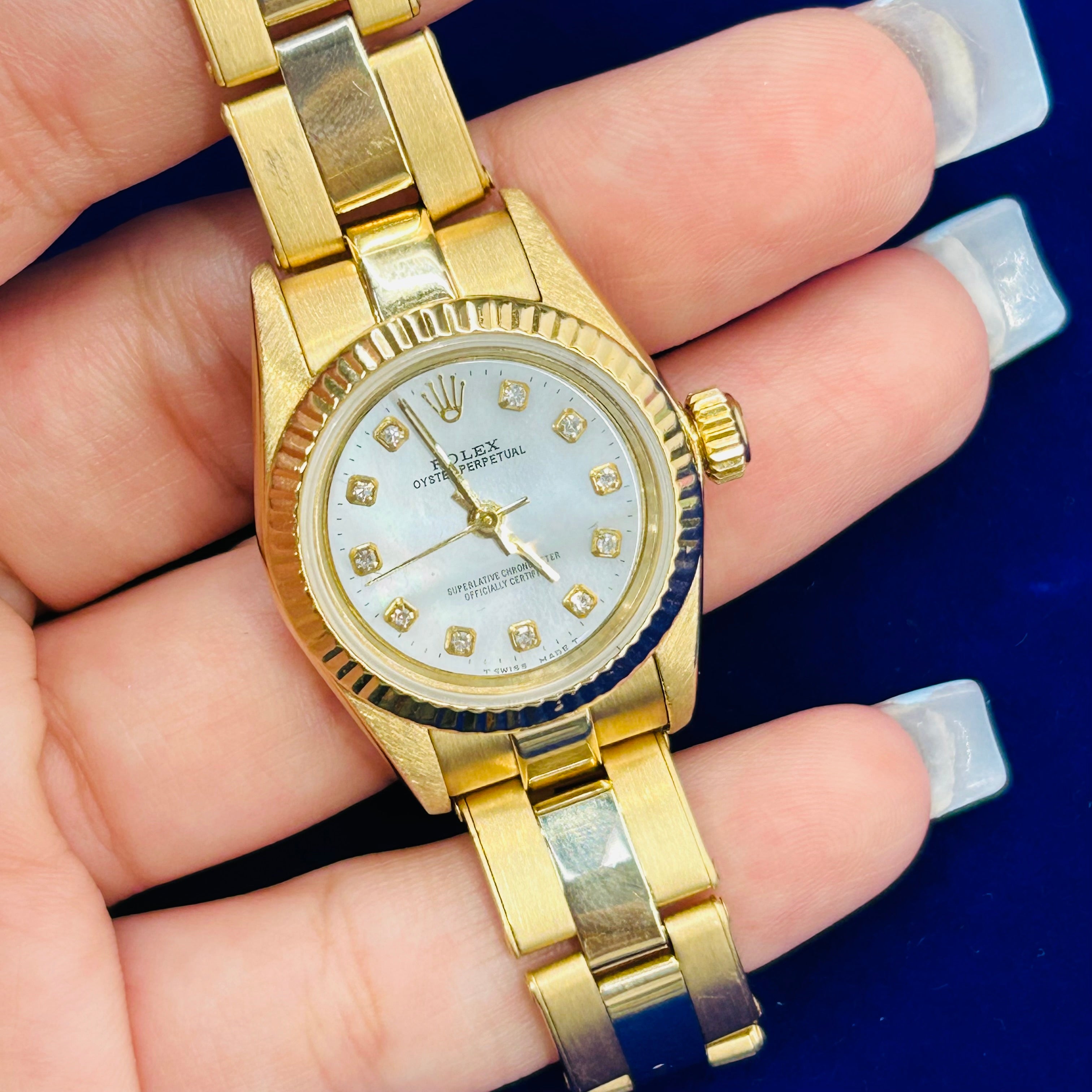 Vintage 18K Gold 26MM Oyster Perpetual Rolex Watch