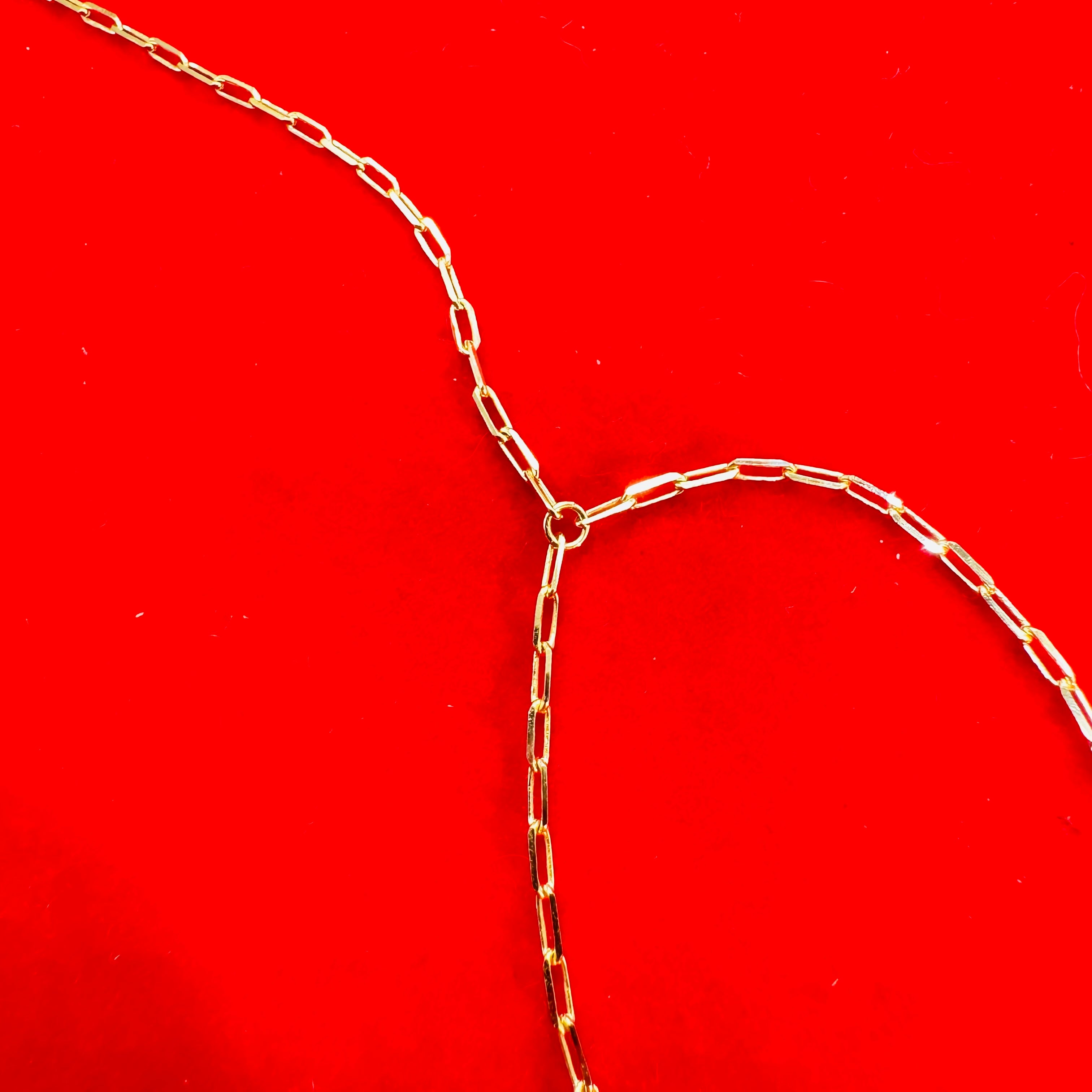 Solid 10K Yellow Gold Paperclip Link HandChain