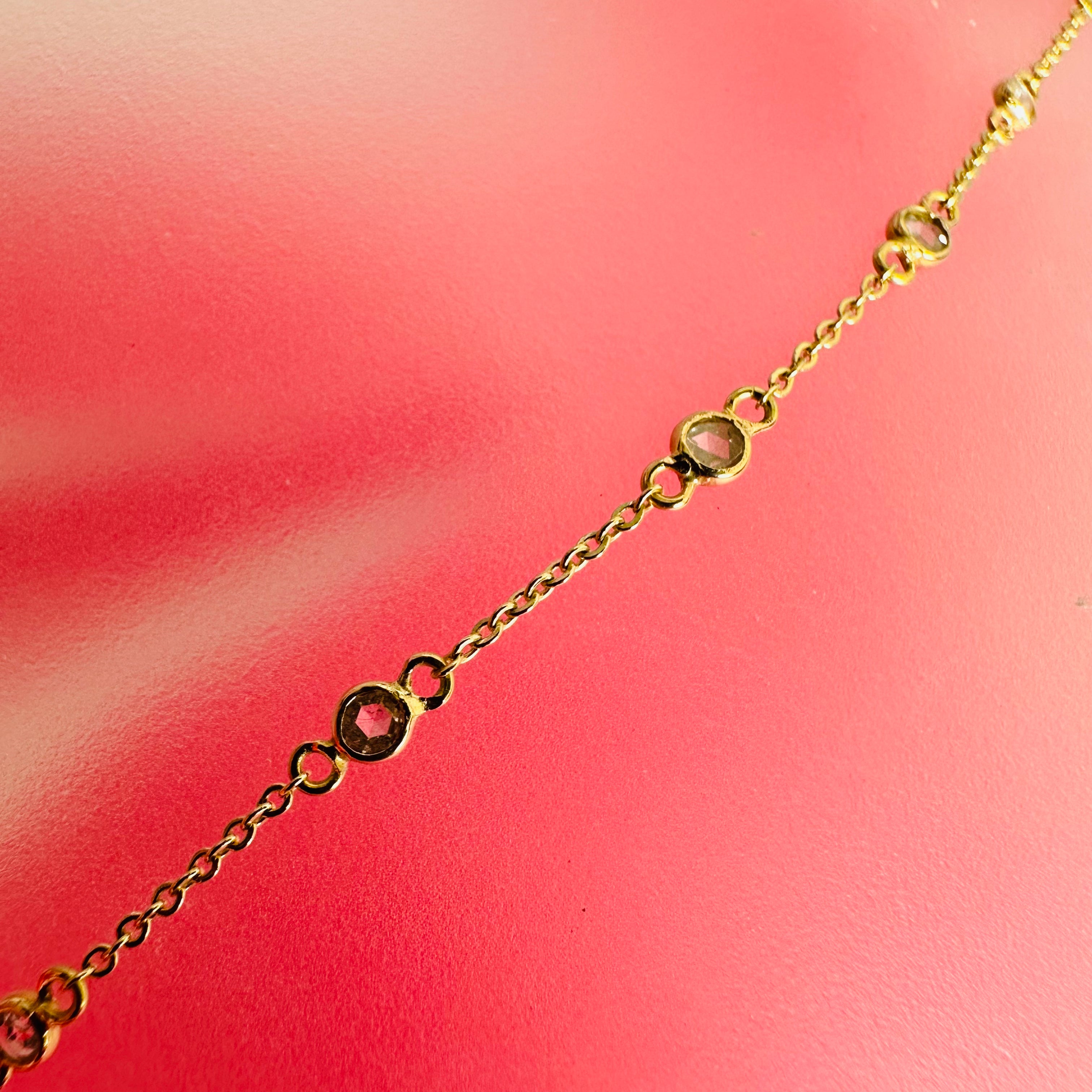 14K Yellow Diamond By The Yard Bracelet 7"