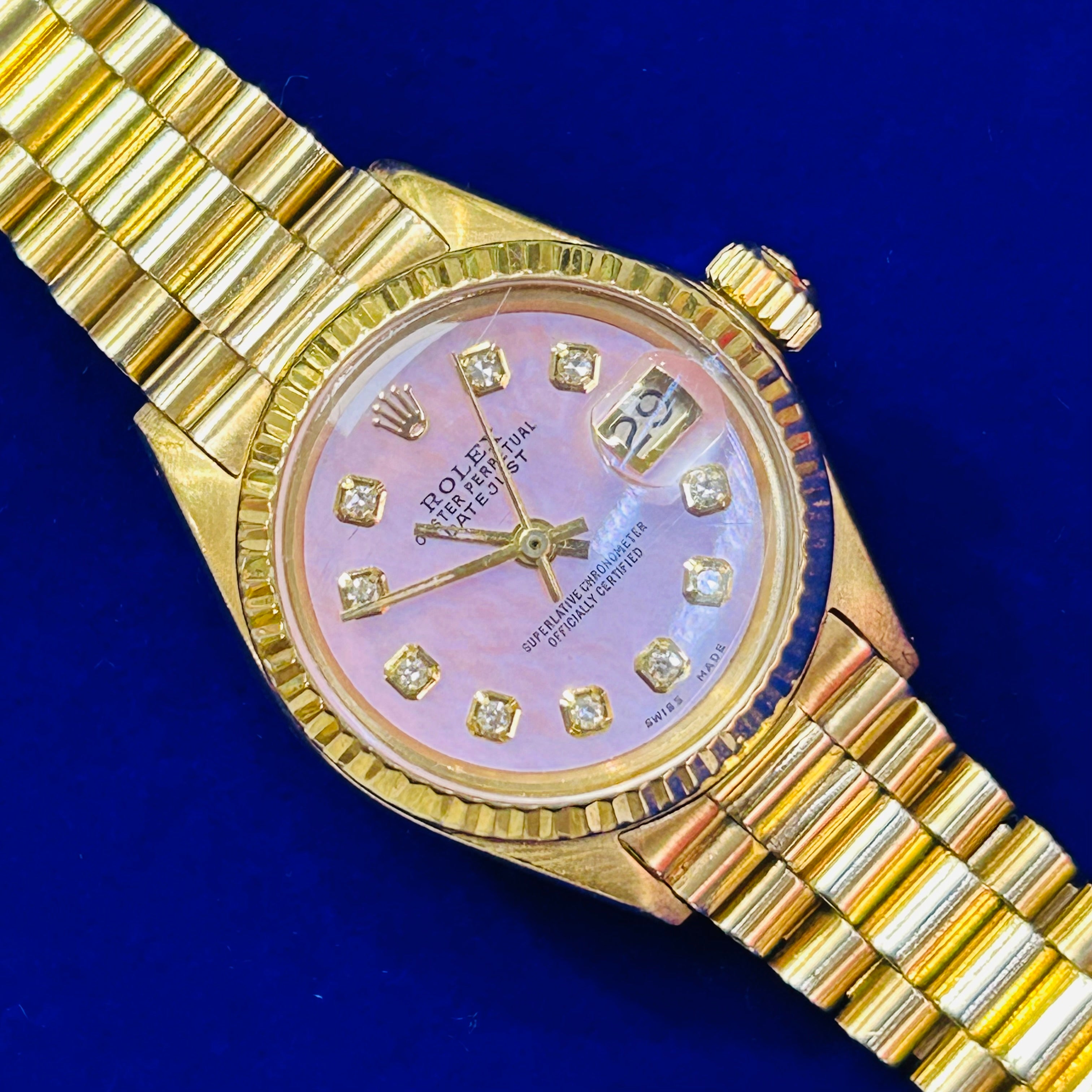 Vintage 18K Yellow Gold 26MM Oyster Jubilee Perpetual Datejust Rolex Watch