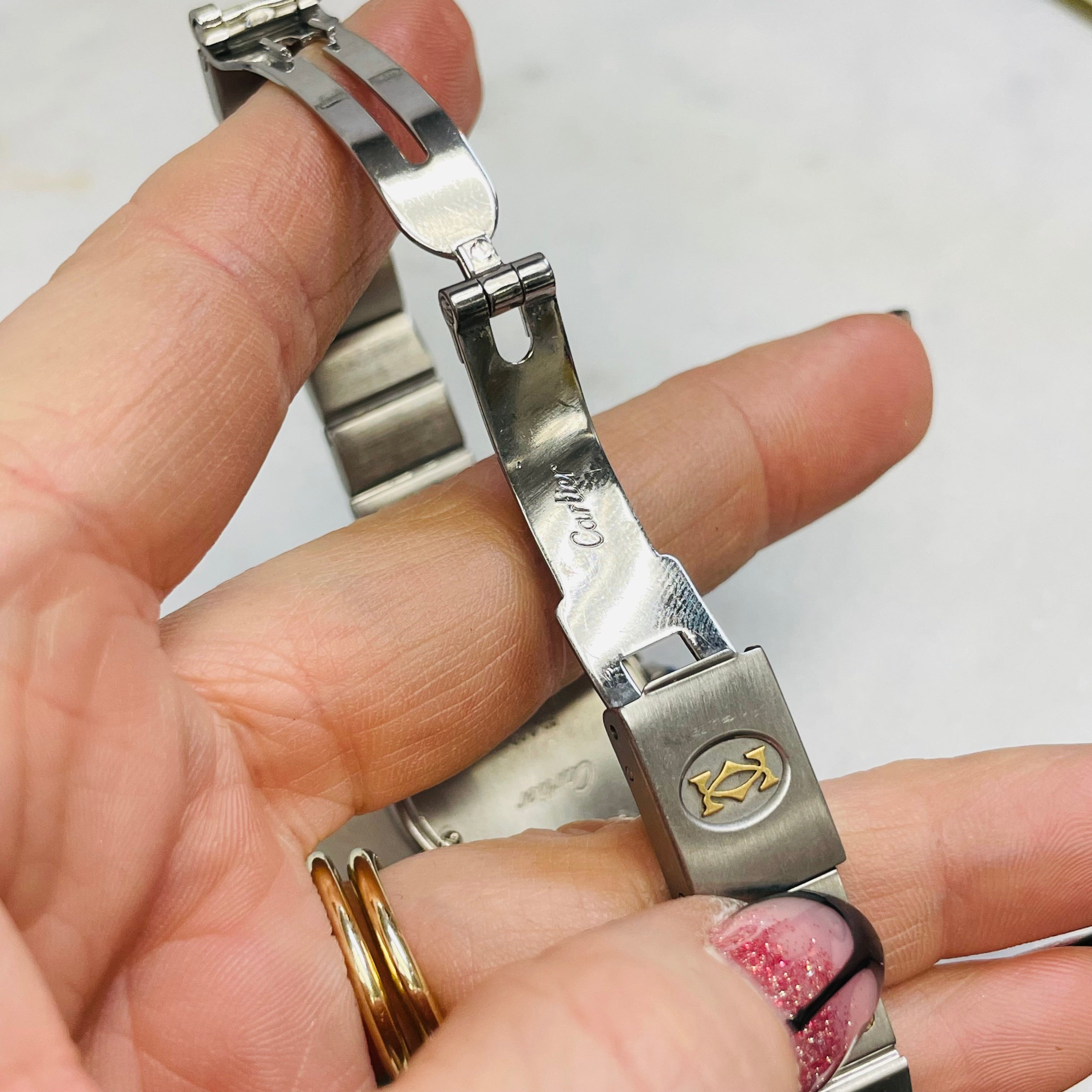 Cartier Panther Santos Vendome Stainless Steel and 18K Yellow Gold Watch