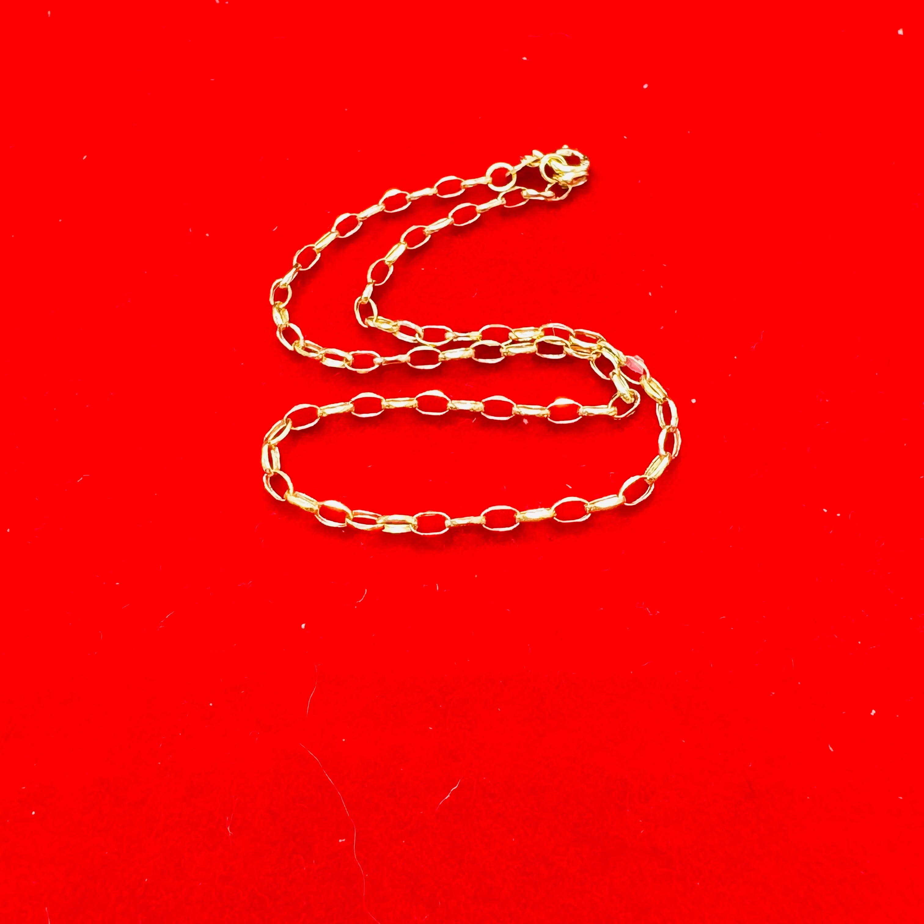 10" 2.5mm Solid 10K Yellow Gold Shiny Oval Rolo Link Chain Anklet