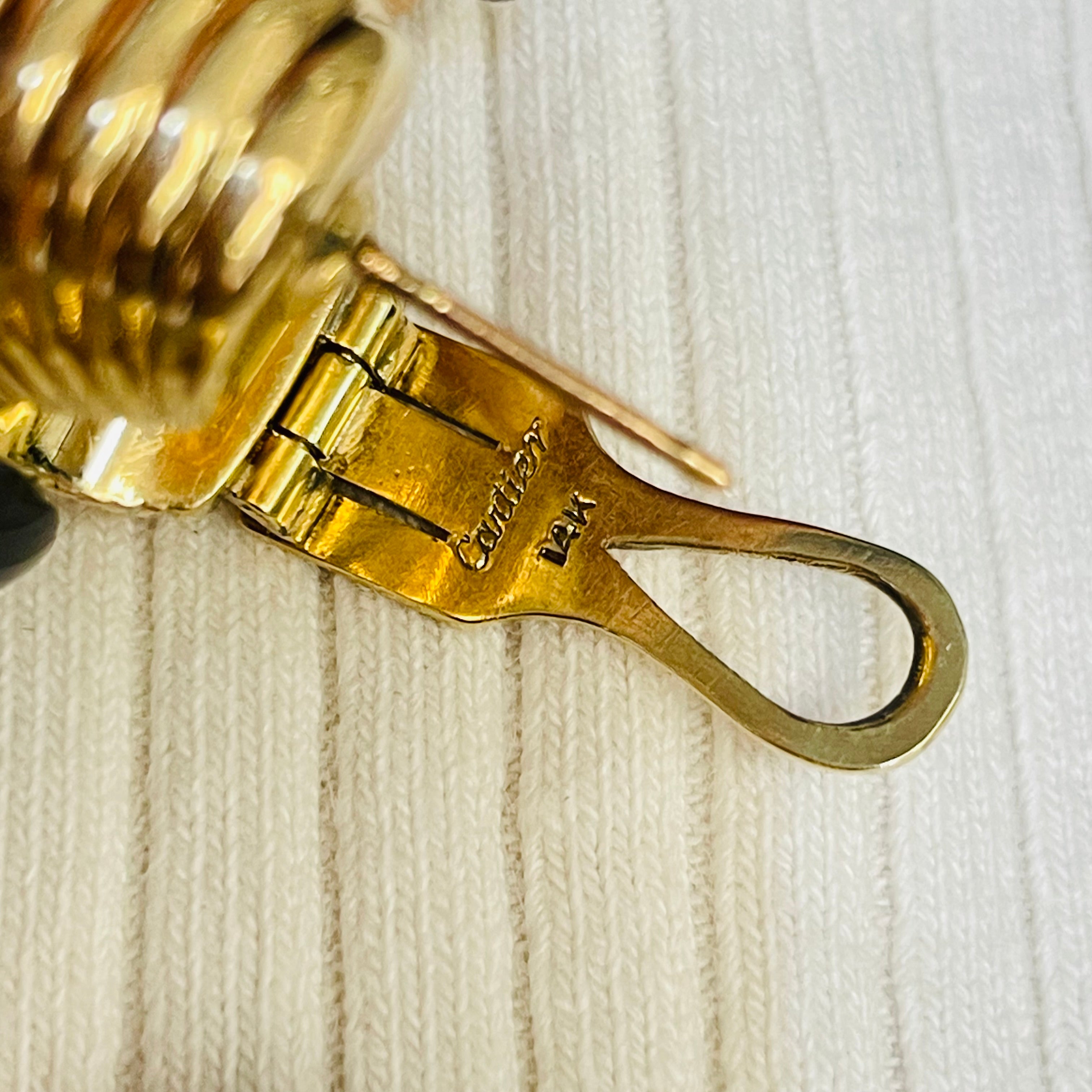 Gorgeous Cartier Puffy Tubogas 14K Yellow Gold Earrings
