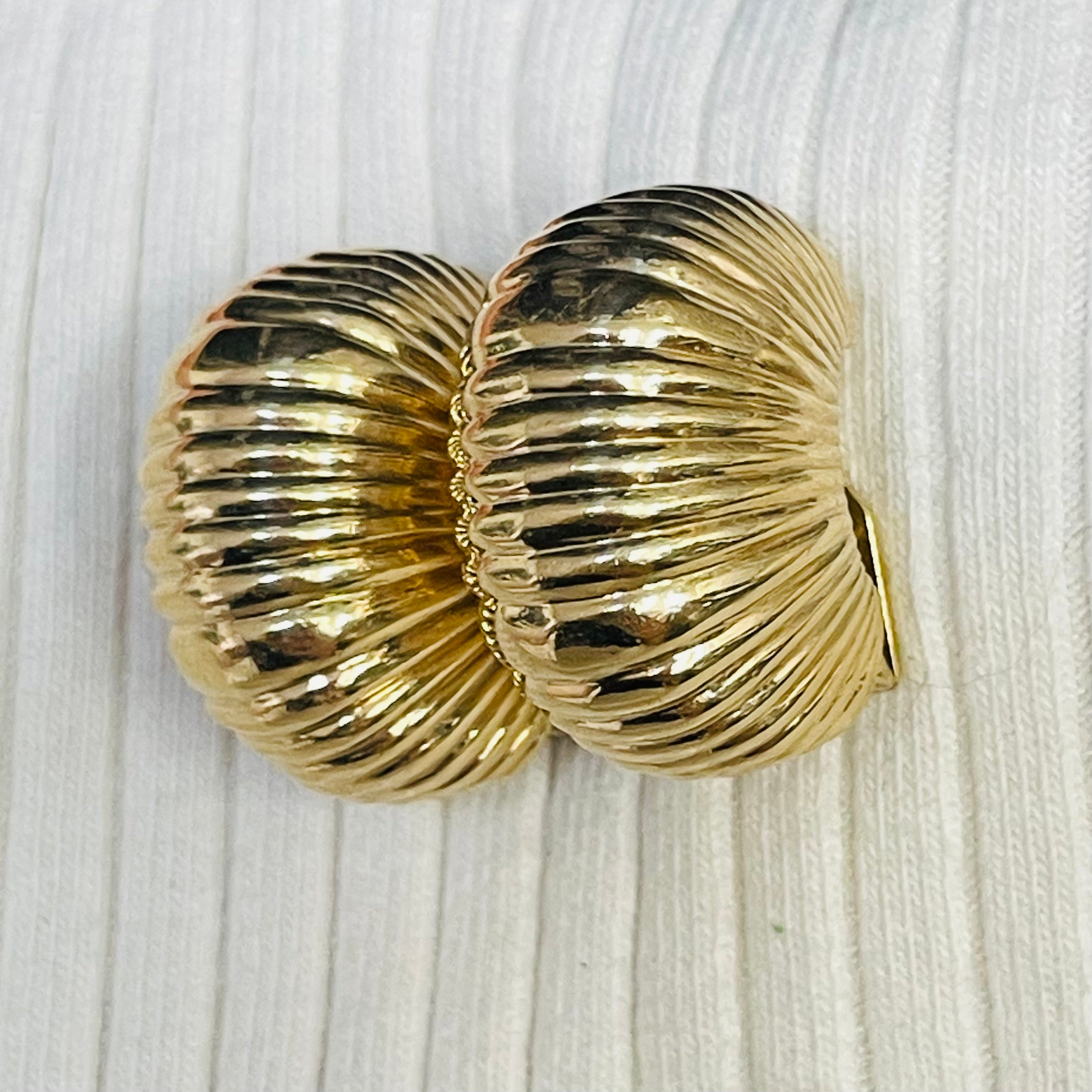 Gorgeous Cartier Puffy Tubogas 14K Yellow Gold Earrings