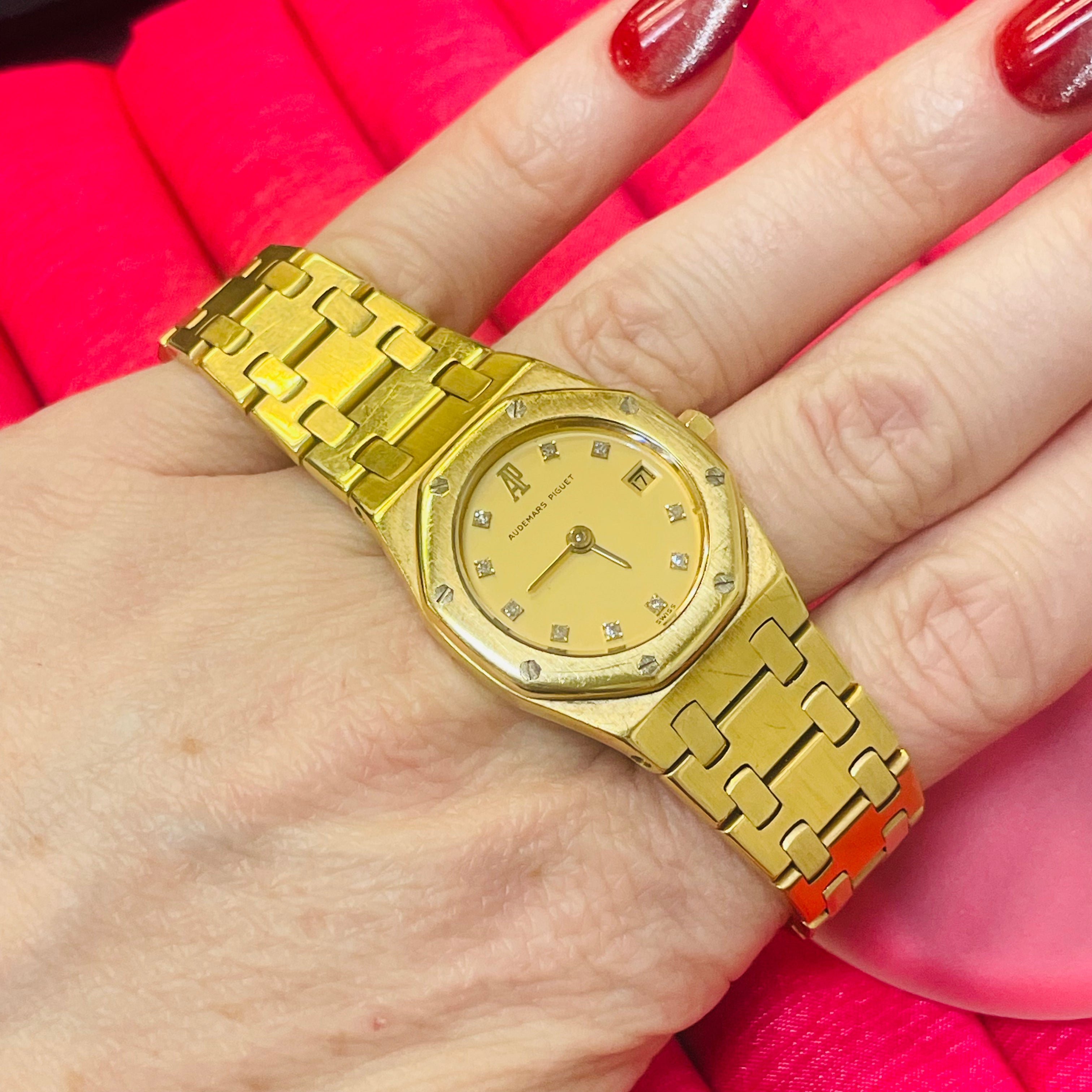 24mm Audemars Piguet Solid 18K Yellow Gold Ladies Wristwach AP