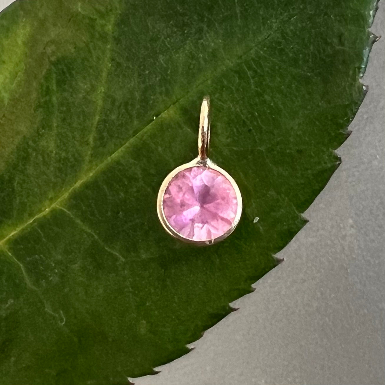 Cotton Candy Pink Tourmaline 14K Yellow Gold Pendant Charm