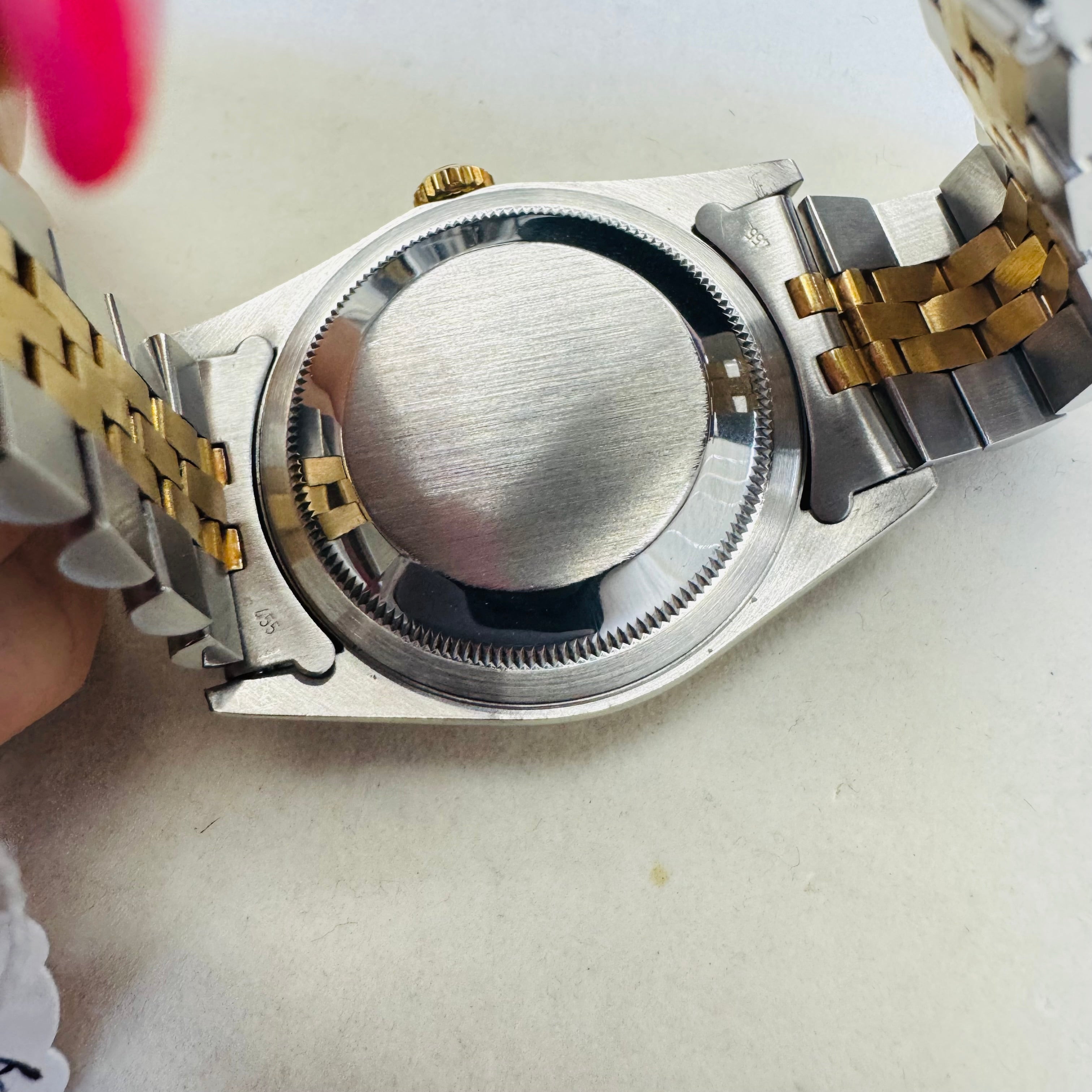 36MM 18K Yellow Gold SS DateJust Factory Black Diamond Dial 16233 1991