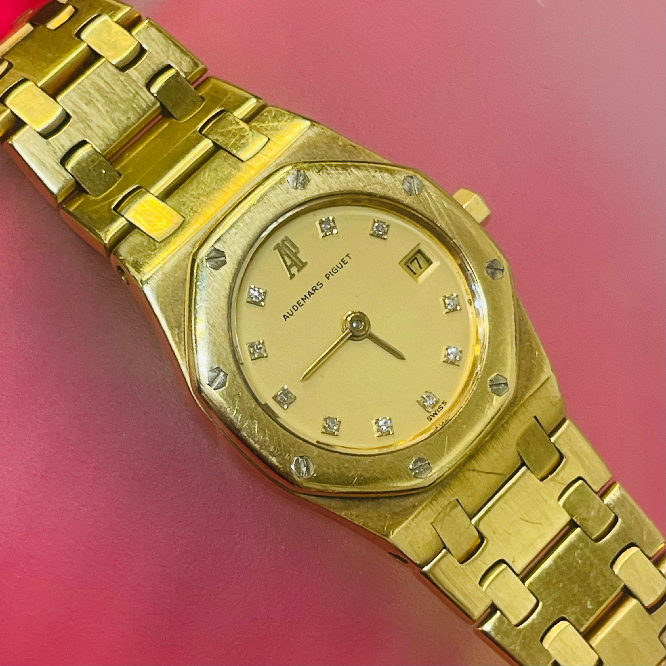 24mm Audemars Piguet Solid 18K Yellow Gold Ladies Wristwach AP