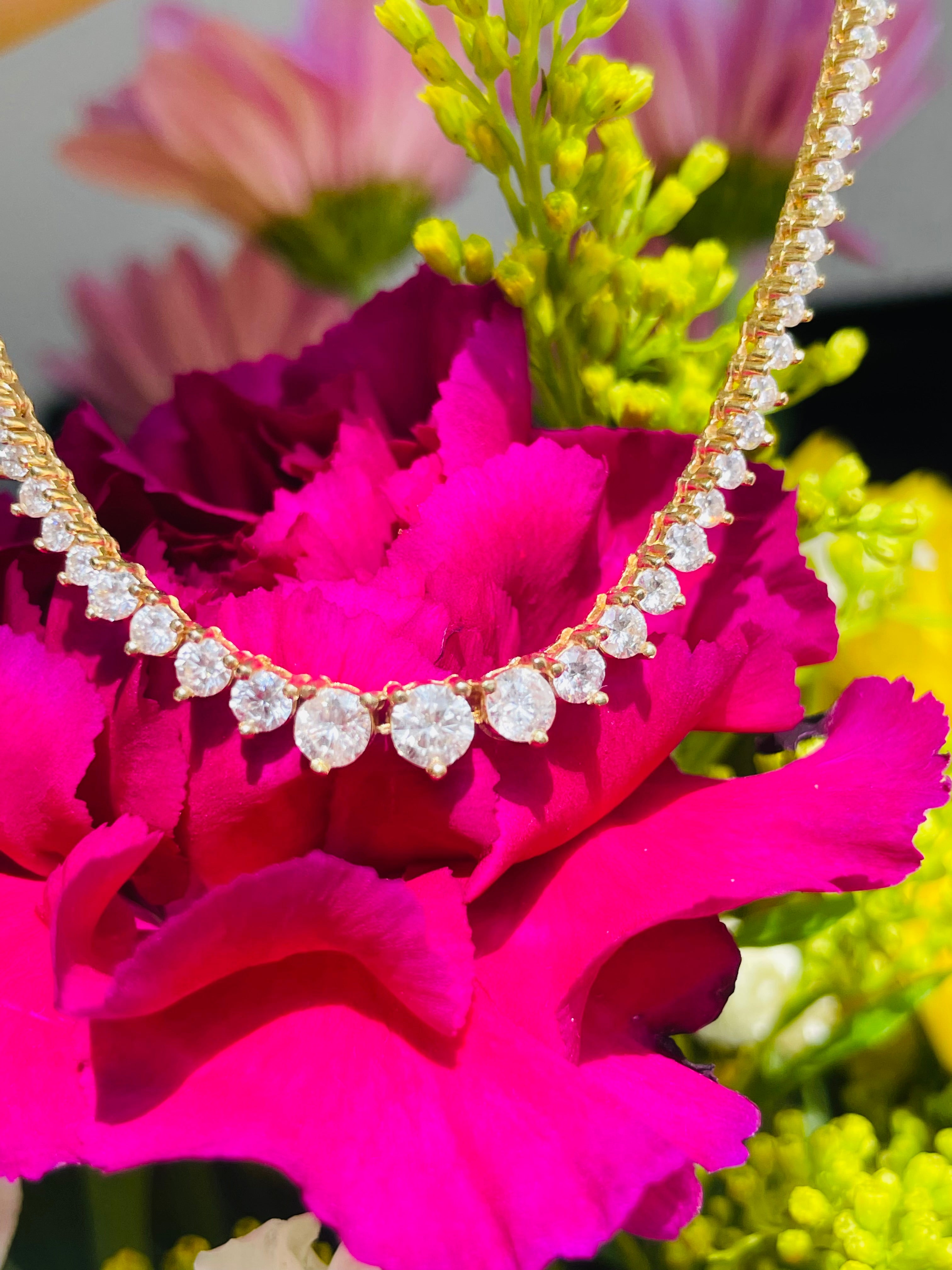 Partial Diamond Rivera Tennis Necklace 18K Yellow Gold