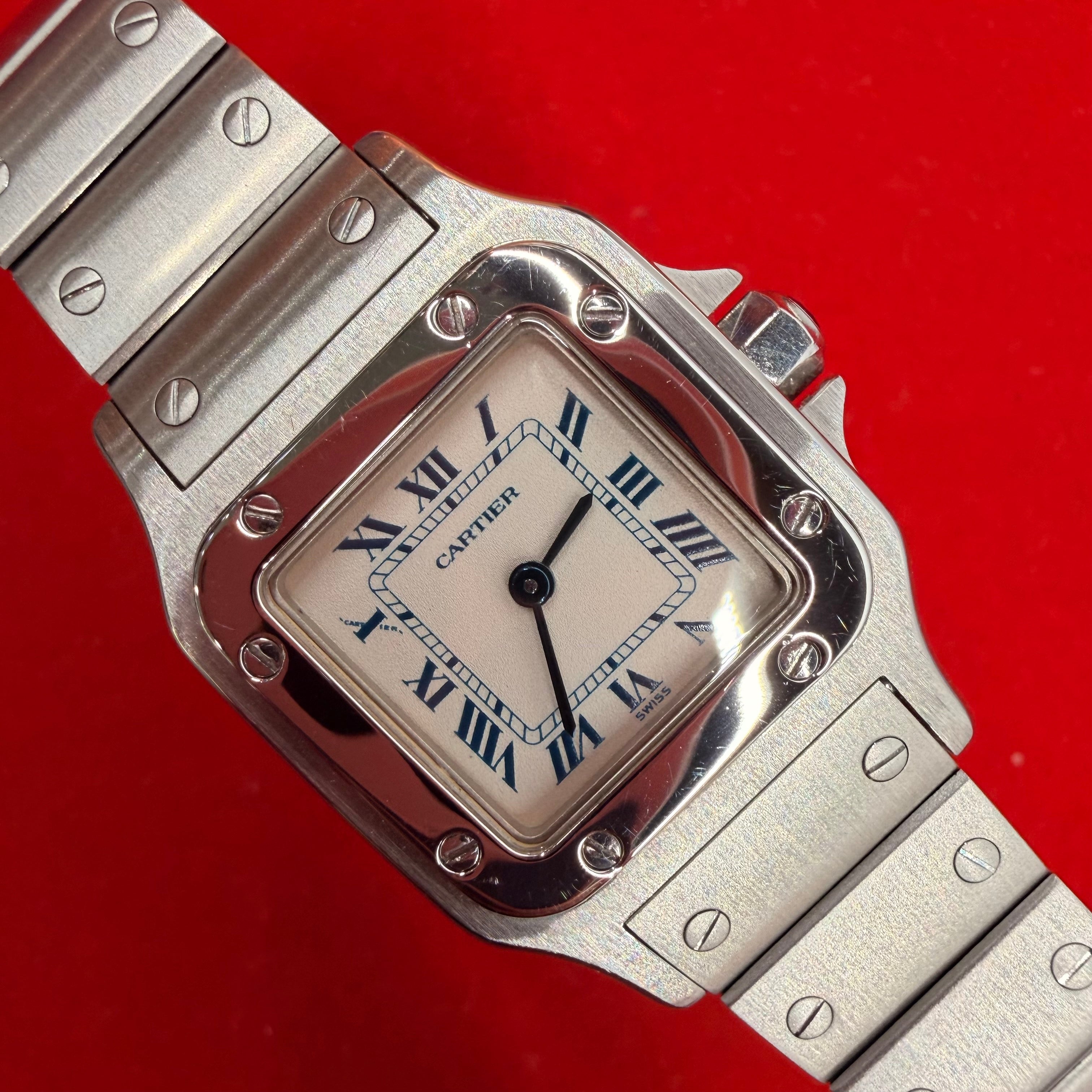Cartier Santos Galbee Stainless Steel Quartz Wrist Watch 6.75