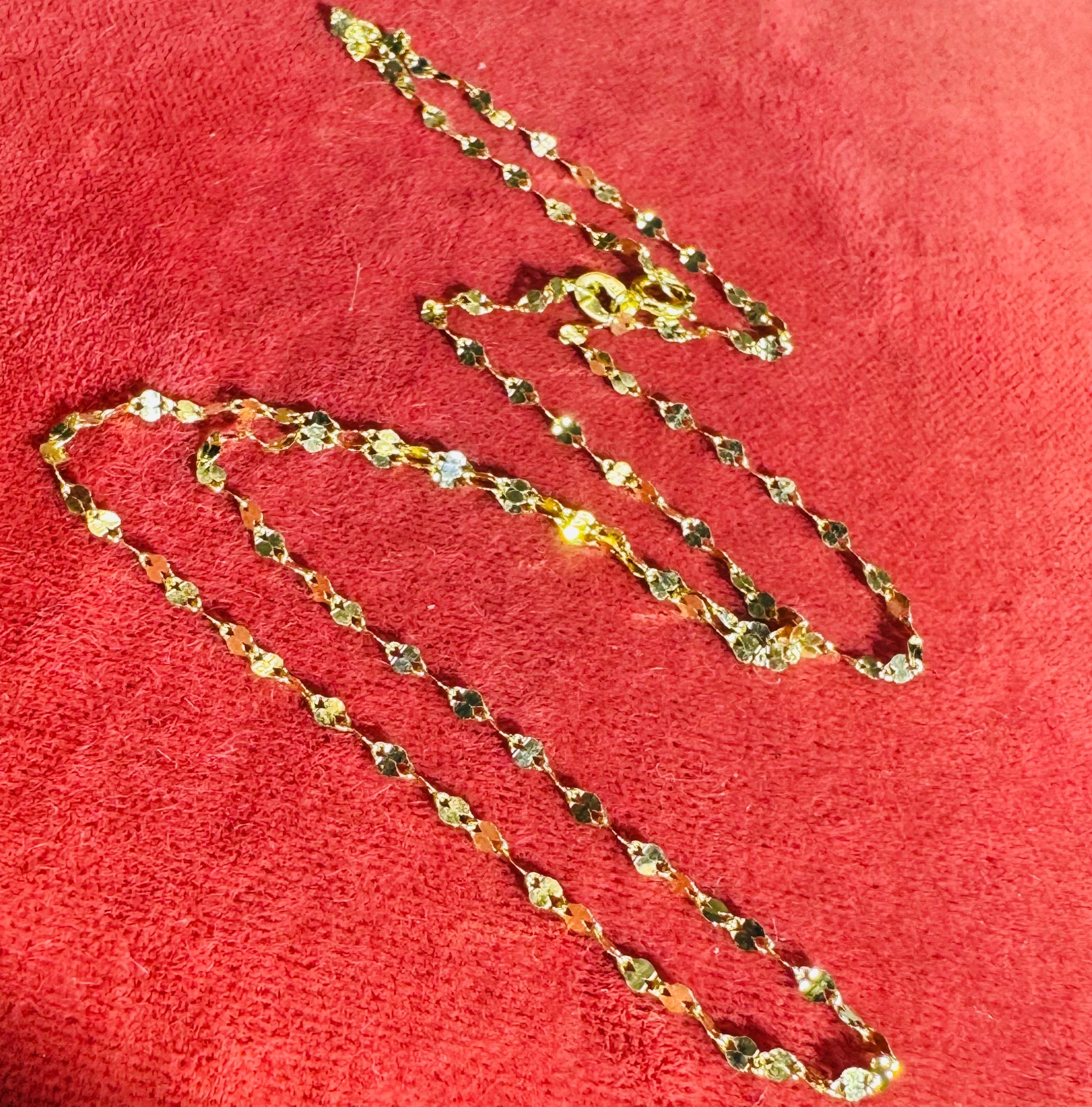 1mm Solid 14K Yellow Super Shiny Sparkle Chain