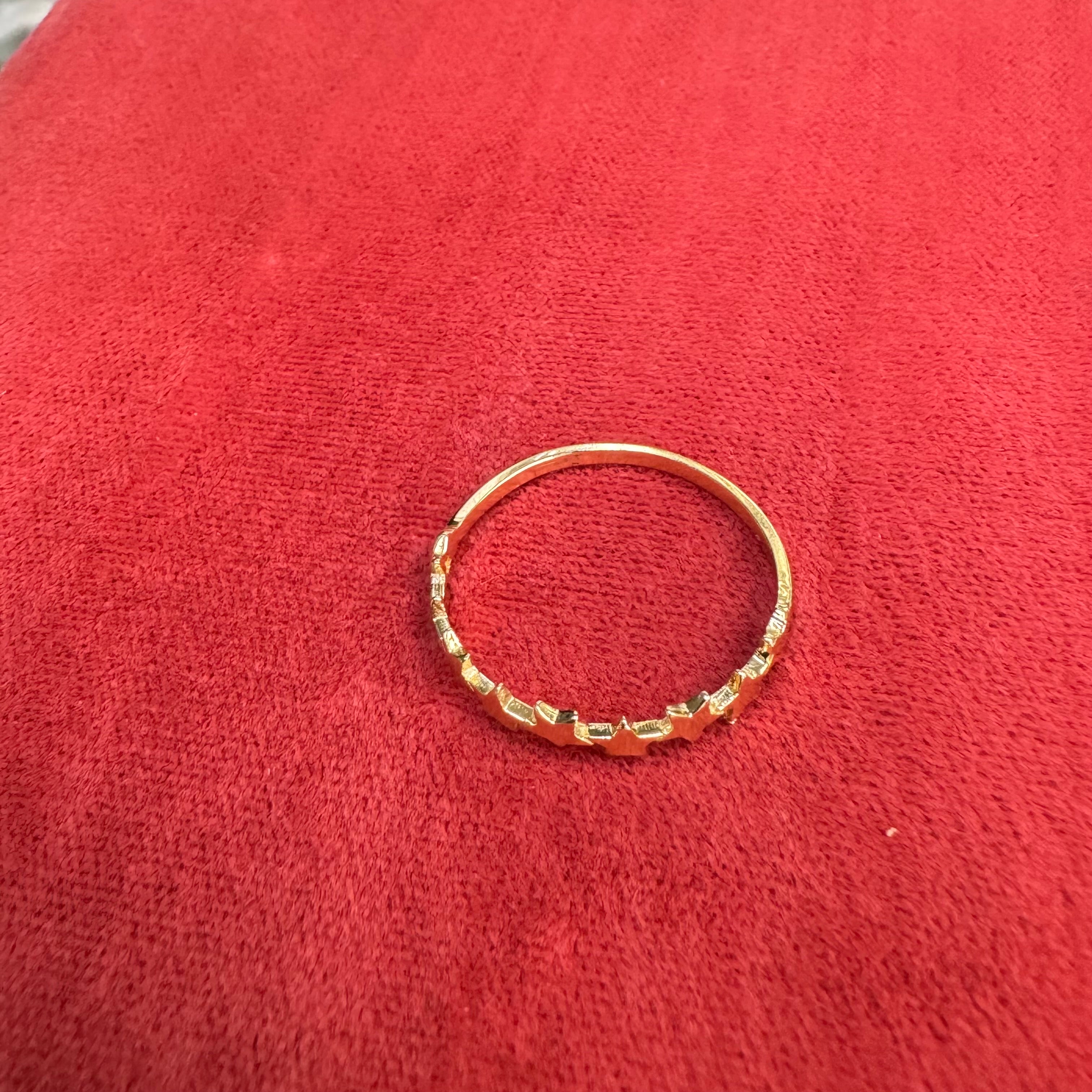 Solid 14K Yellow Gold Multi Star Ring