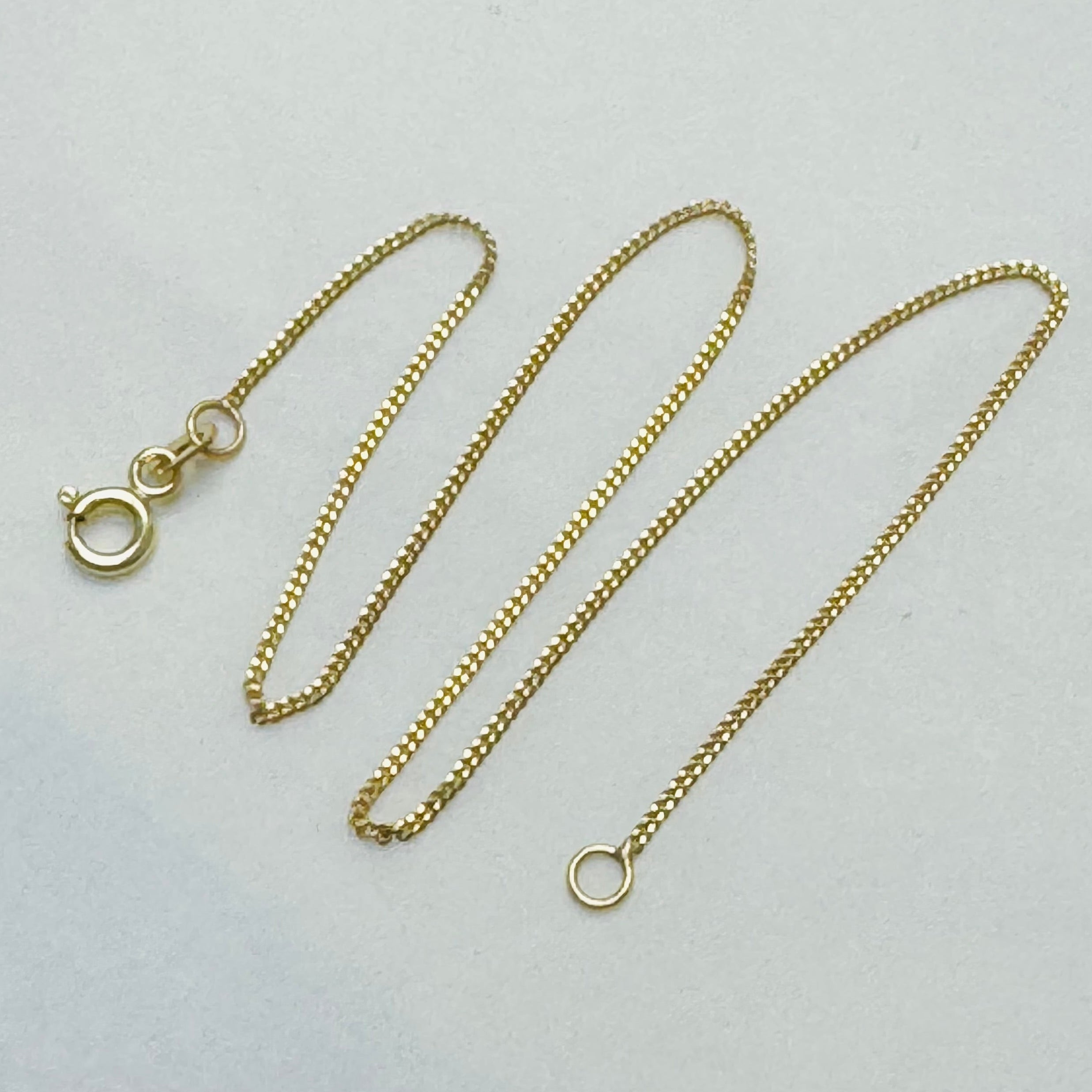 10K Yellow Gold Curb Chain Anklet 1mm 10”
