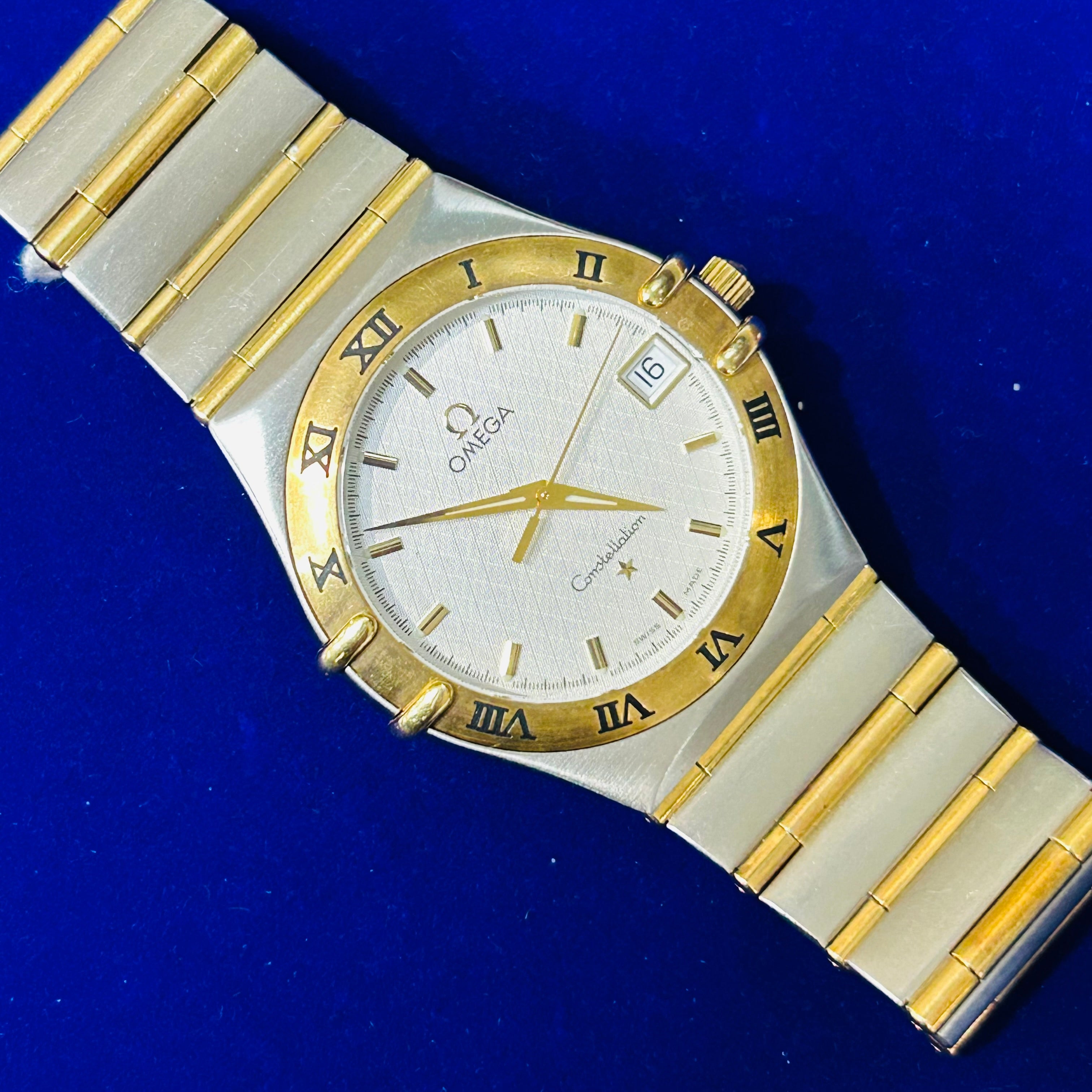 Omega Constellation Quartz 18k Yellow Gold Steel 33mm Quartz 6.5"