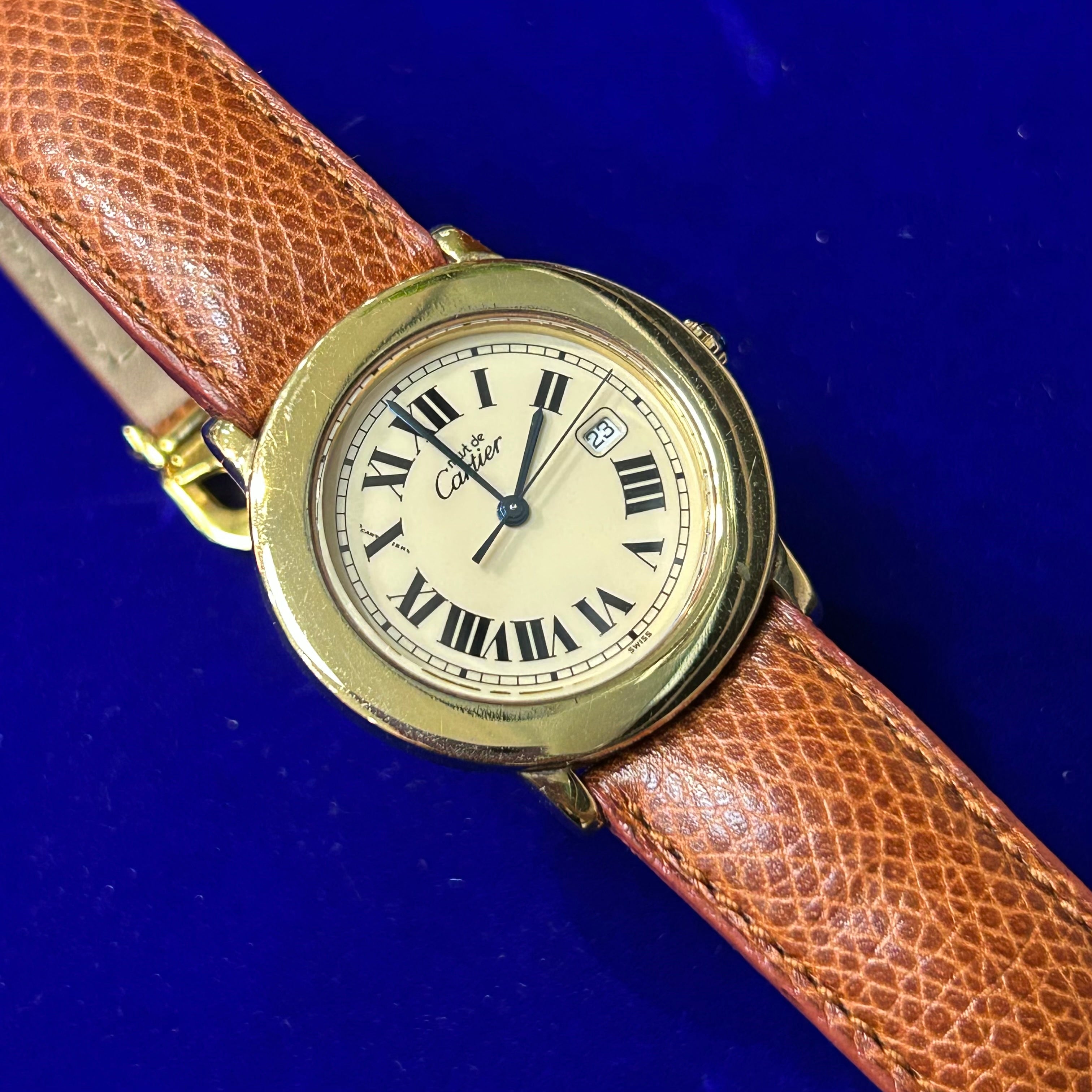 Cartier Must de Cartier 33mm Gold-Plated Quartz Watch 7.5"