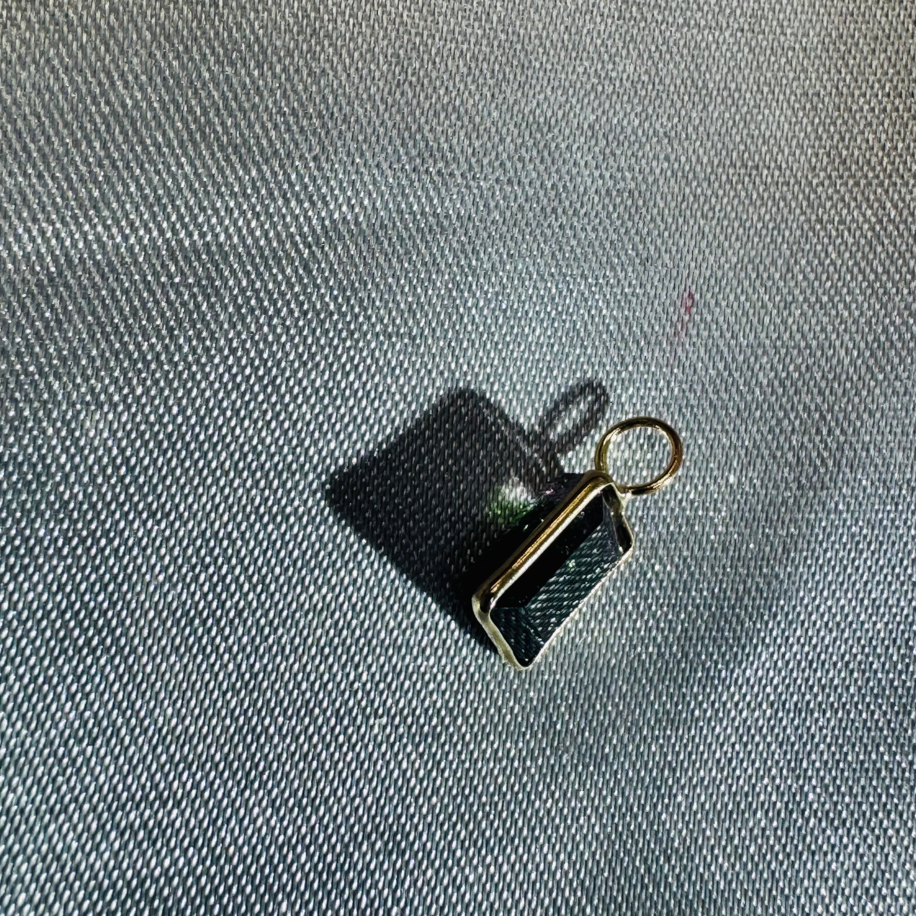 Bi Color Tourmaline Pendant 14K Yellow Gold