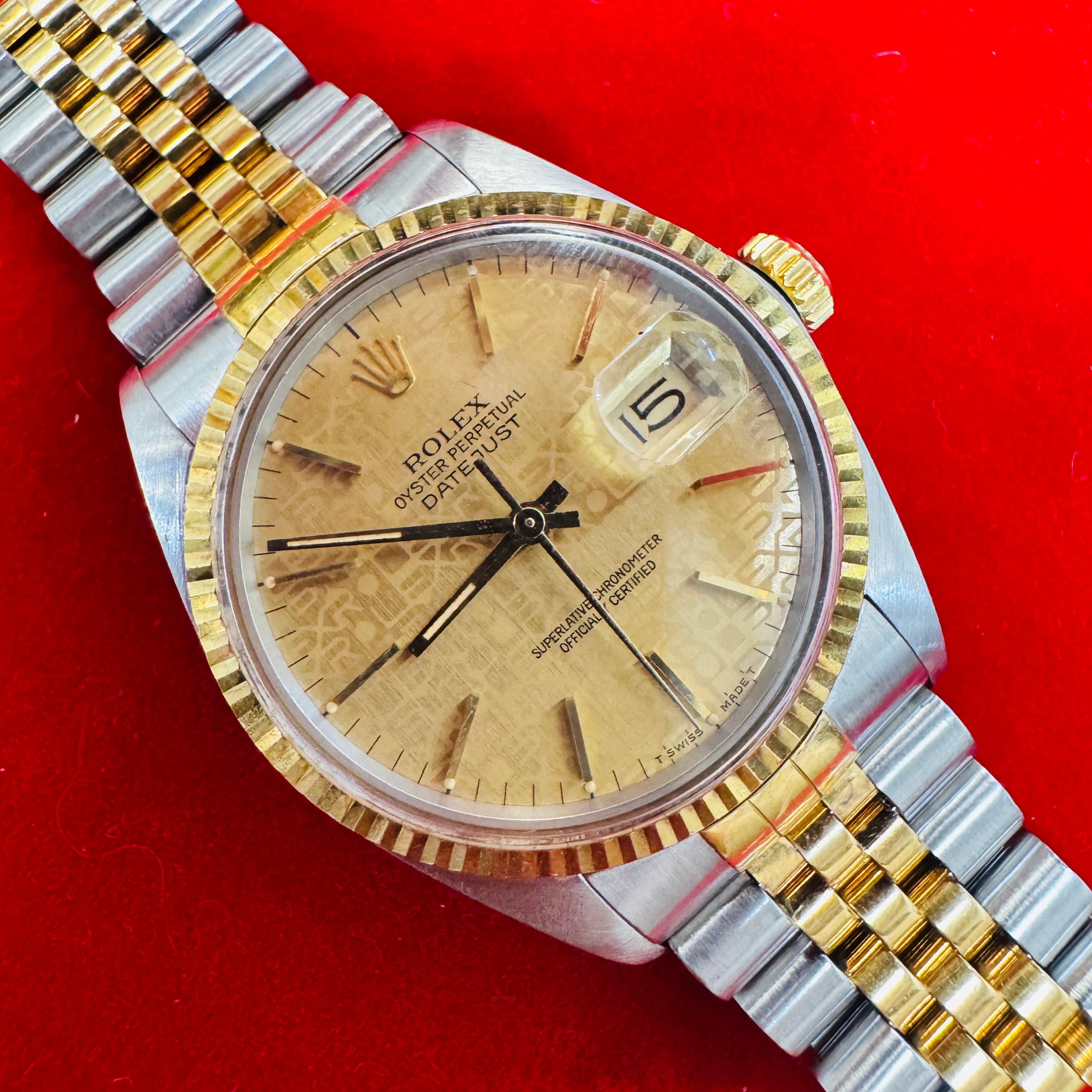 36MM 18K SS Jubilee DateJust 16013 Anniversary Dial Rolex Watch