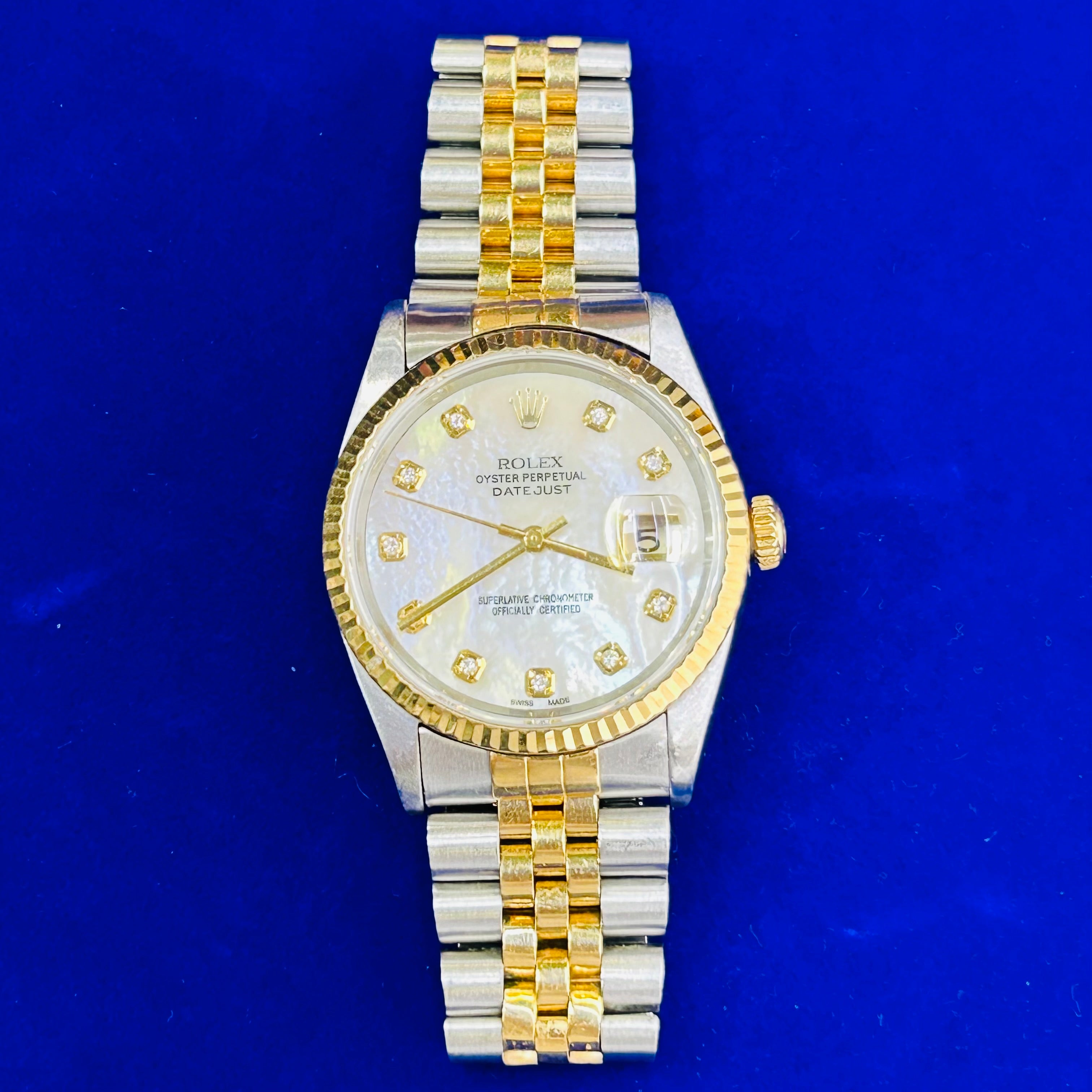 Stainless Steel & 18K Yellow Gold 36MM Oyster Perpetual Date Rolex Watch